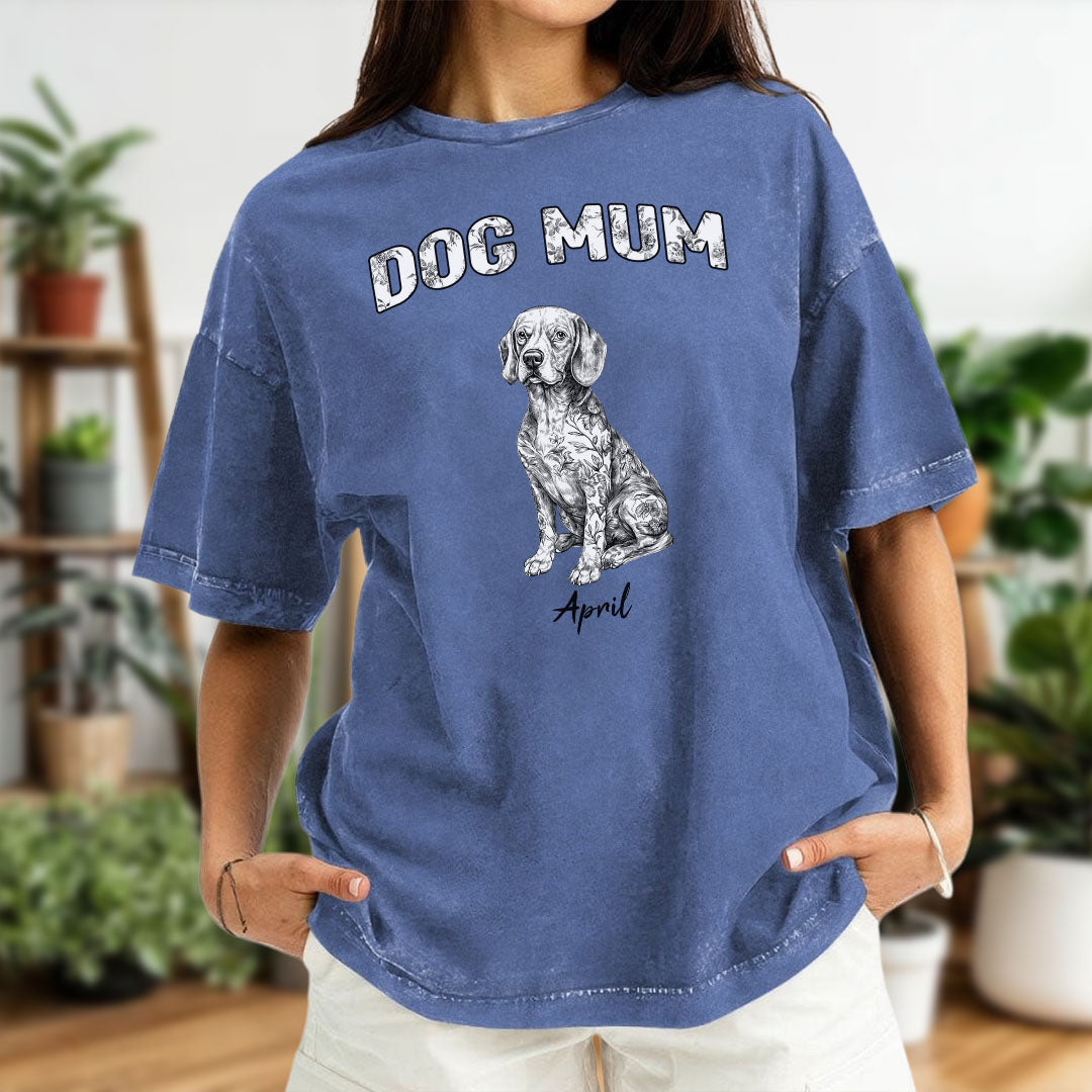 PST57 Toile De Jouy French Dog Lover - Personalized Custom Washed T-shirt