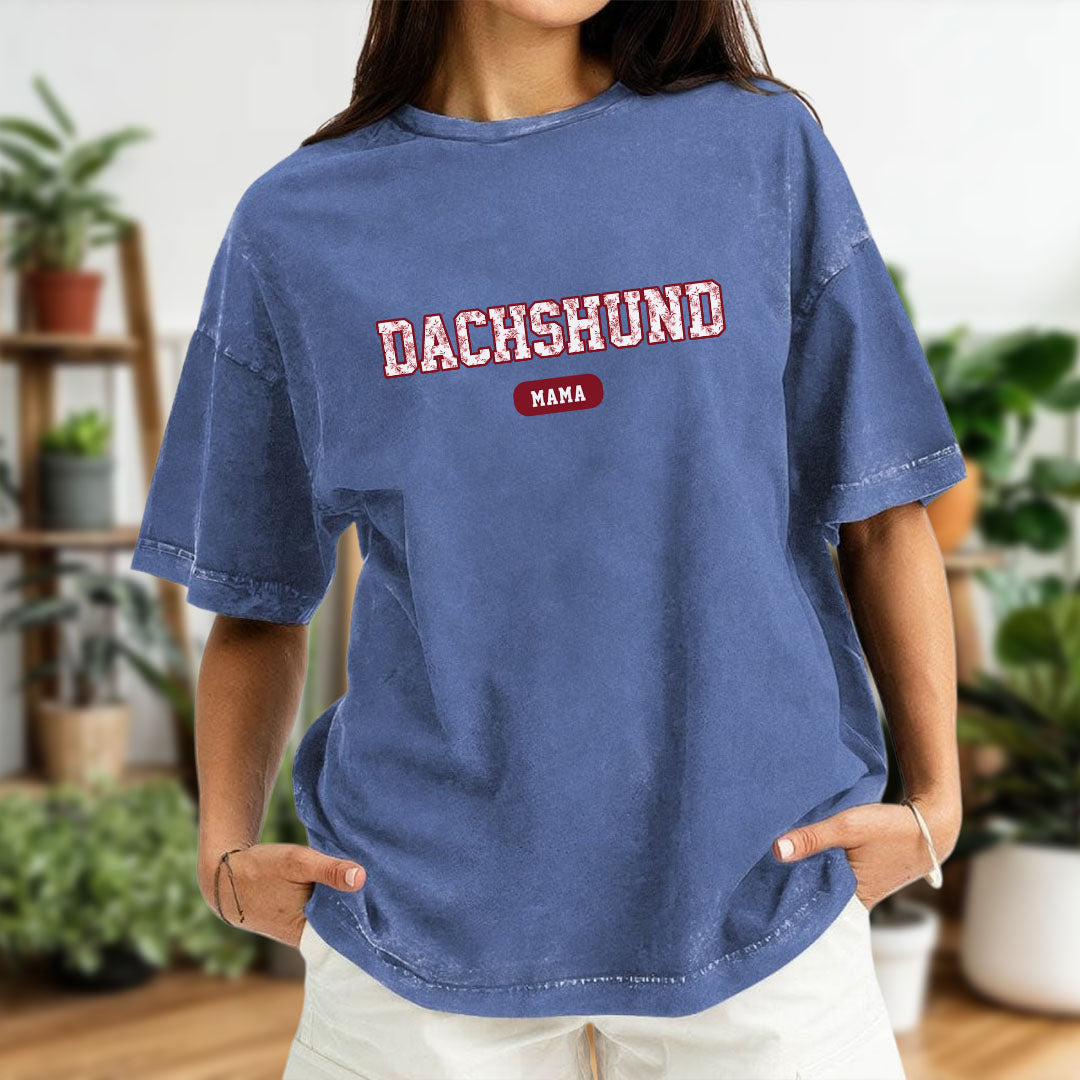 PST69 Toile De Jouy Style Dog Mom Dog Dad Dachshund Dog Lover - Personalized Custom Washed T-shirt
