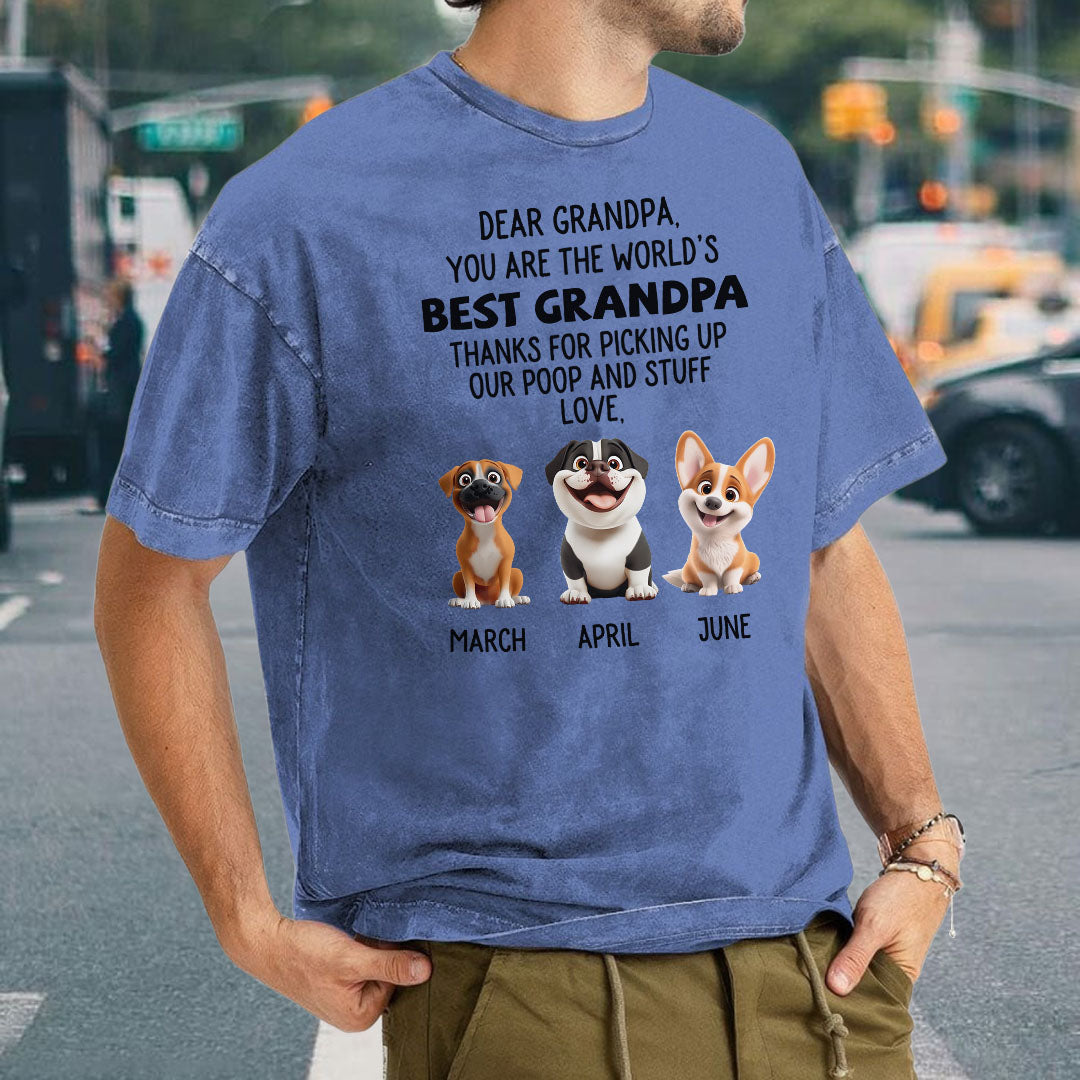 ETT2680a Thanks For Picking Up My Poop And Stuff Love - Personalized Custom Washed T-shirt