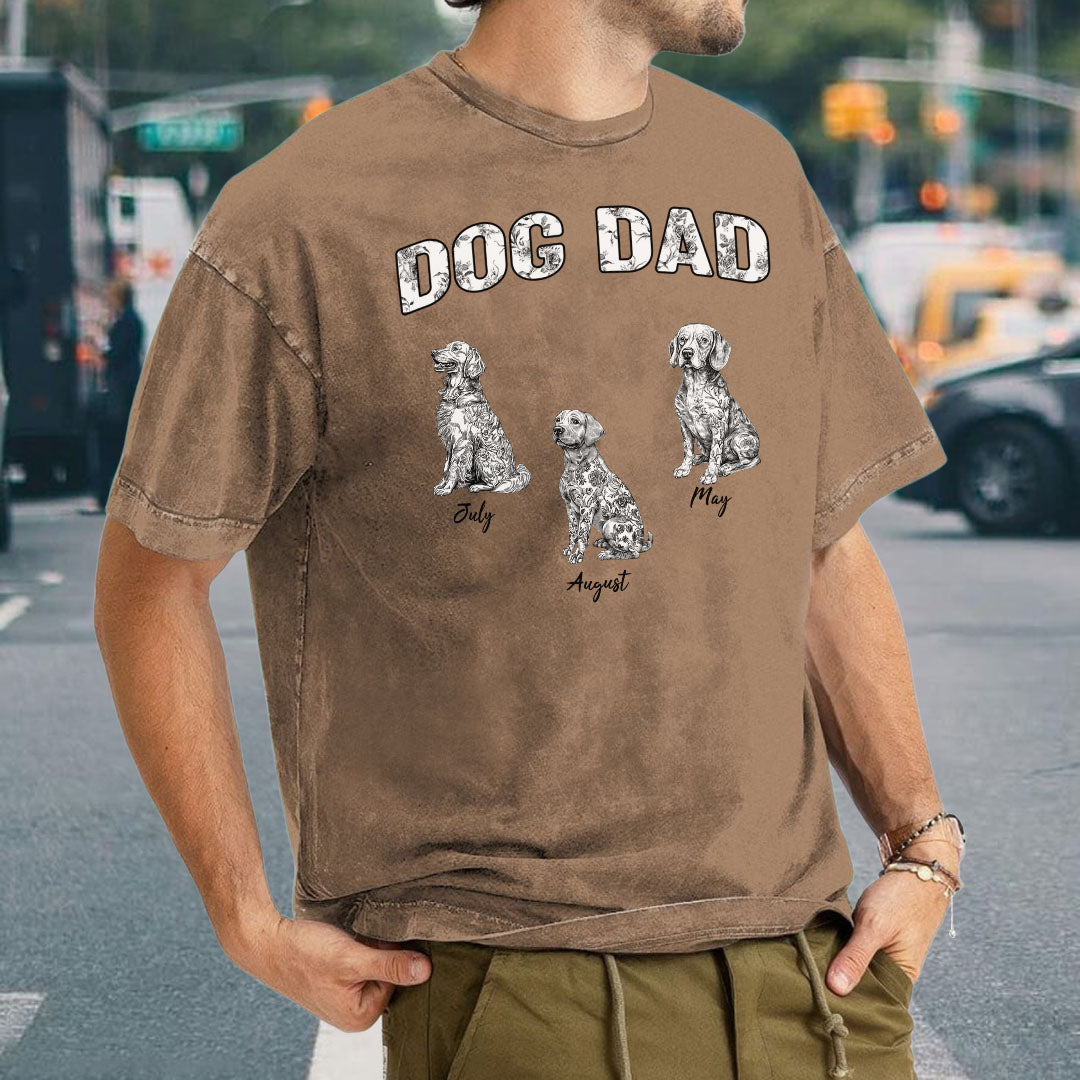 PST57 Toile De Jouy French Dog Lover - Personalized Custom Washed T-shirt