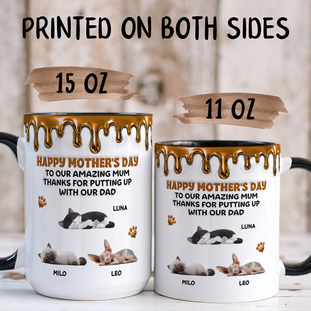 UPST10 Happy Mother's Day To My Amazing Cat Mom - Personalized White Mug Accent Mug