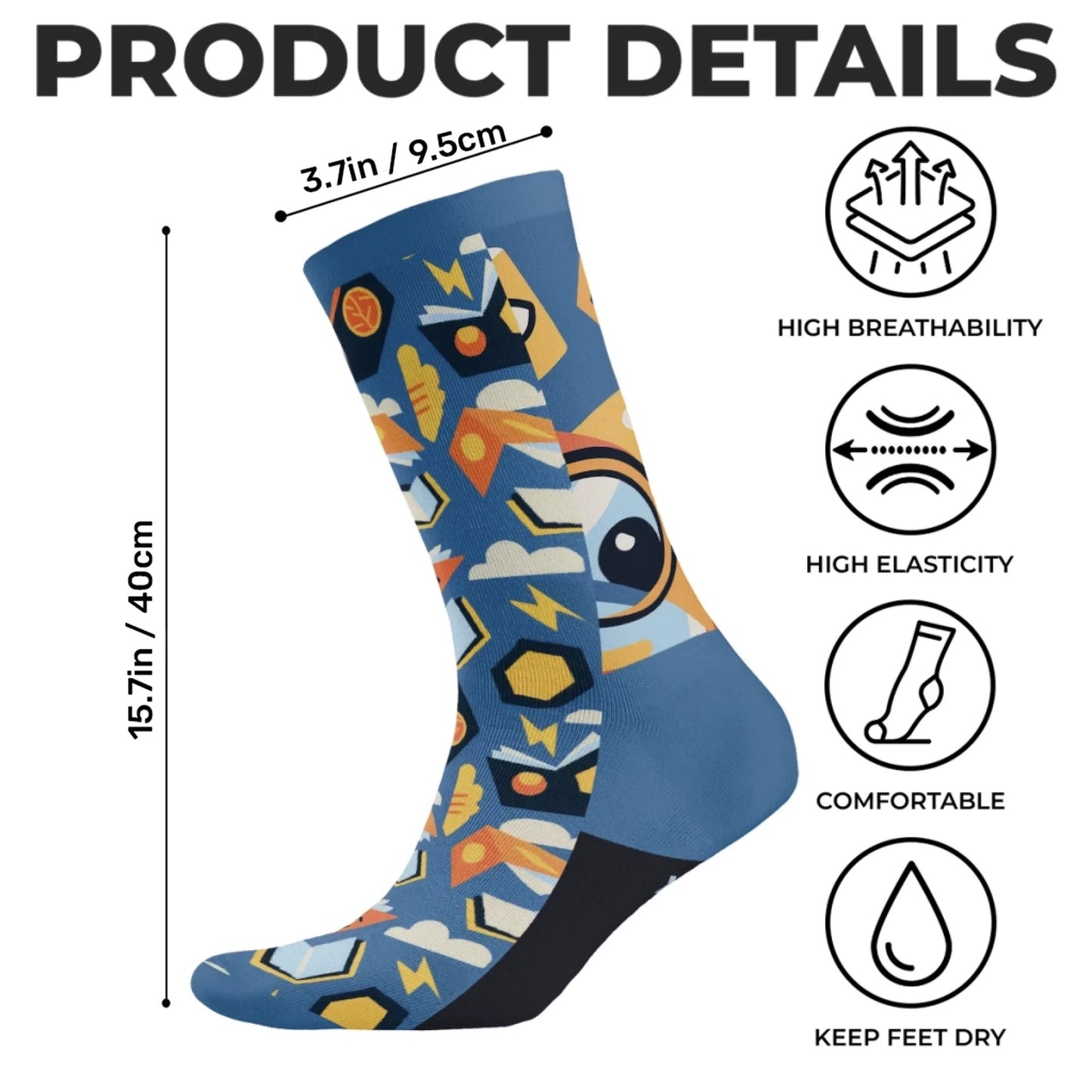 PSSO01 Sorry I'm Booker Book Lover Bookworms-Personalized Custom Crew Socks