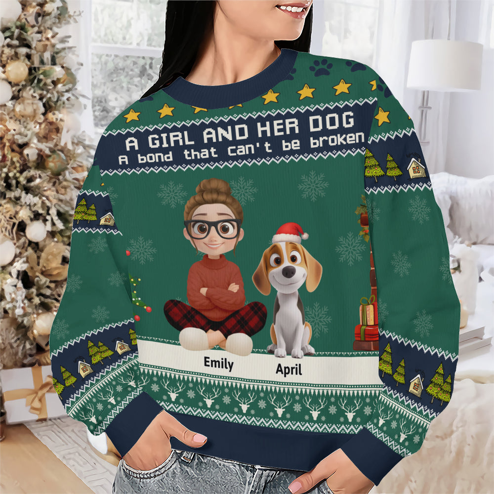 PSTS01 A Girl And Her Dog A Bond That Can't Be Broken - Personalized Custom Sweater