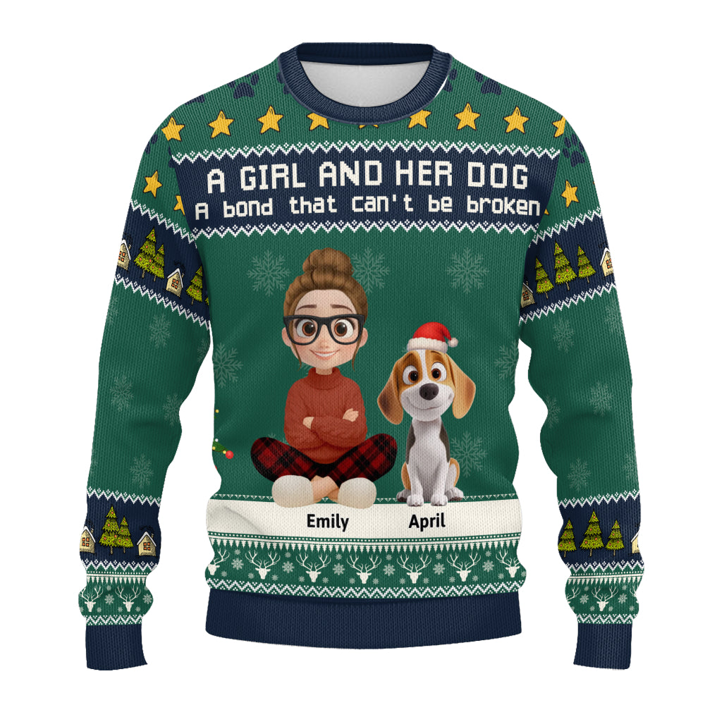 PSTS01 A Girl And Her Dog A Bond That Can't Be Broken - Personalized Custom Sweater