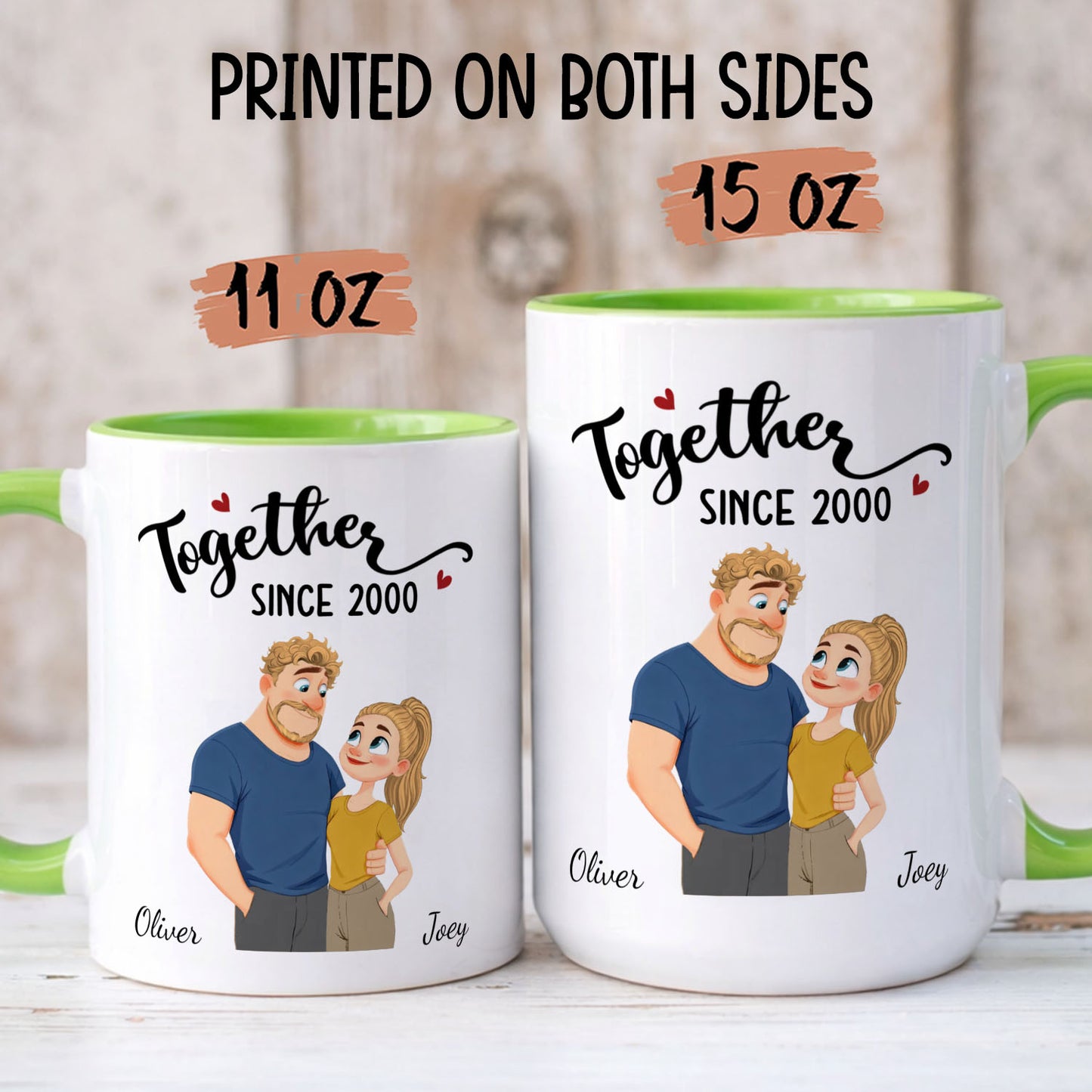 PST169 Together Forever - Personalized White Mug Accent Mug