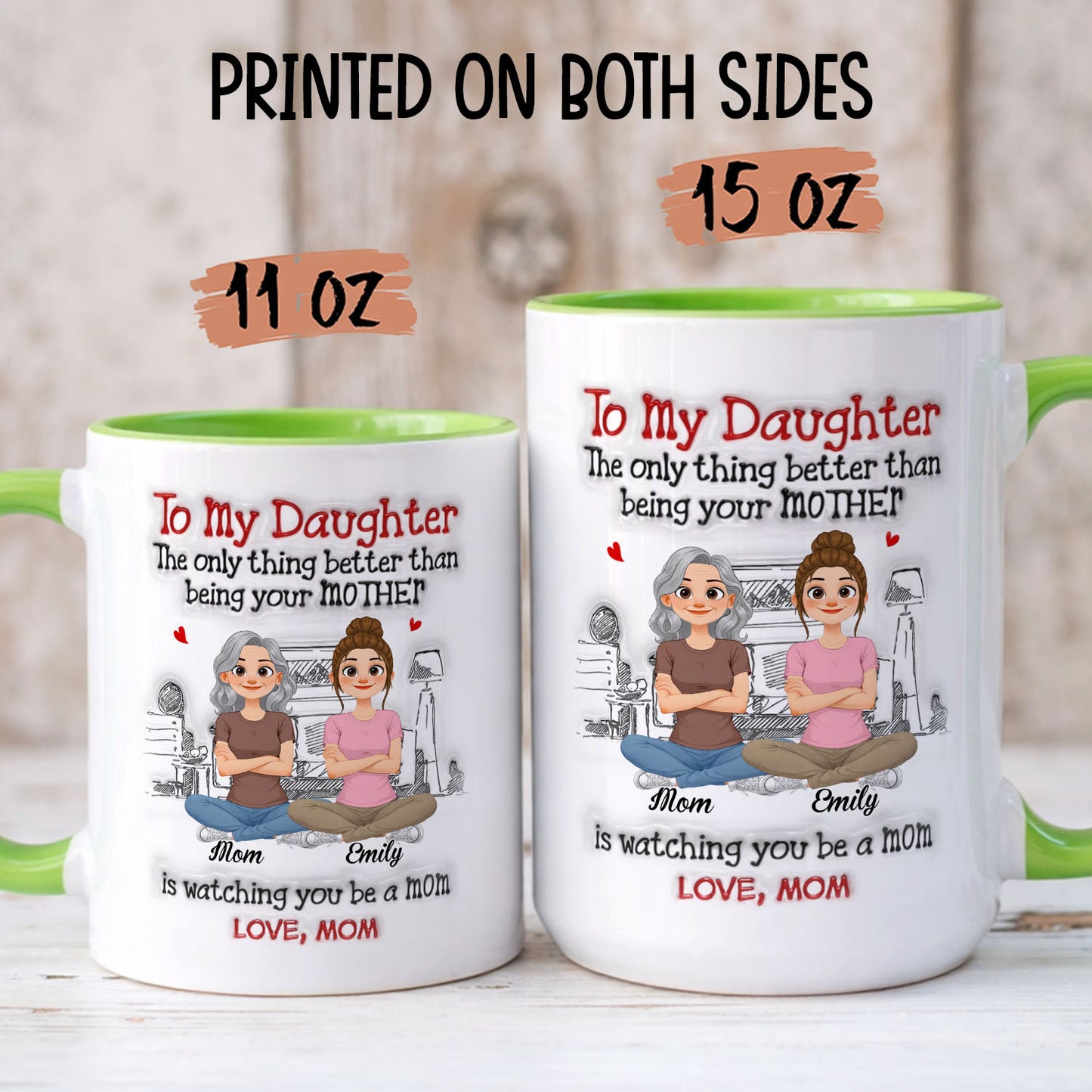 PST164 Watching You Be A Mom Love Mom - Personalized White Mug Accent Mug