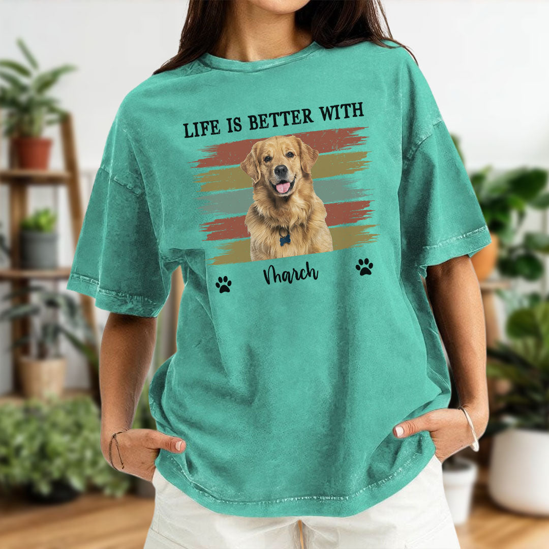 Miah1499 Life Is Better With Pet - Personalized Custom Washed T-shirt