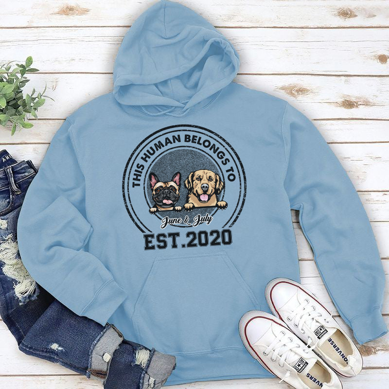 PST55 This Human Belongs To Dog Lovers-Personalized Custom