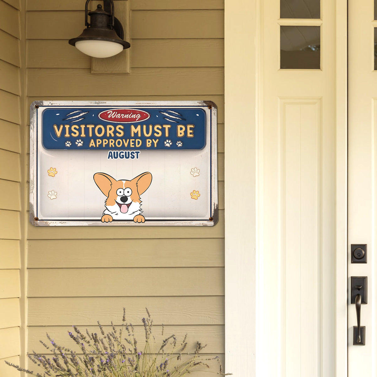 PSMT13 Warning Visitors Must Be Approved By Dog Lover-Personalized Custom Metal Sign 3D Inflated Effect
