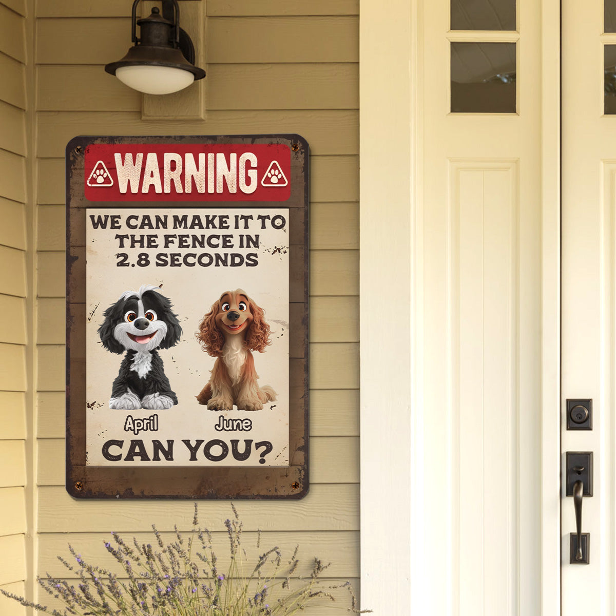PSMT04 Warning I Can Make It To The Fence In 2.8s Seconds Can You-Personalized Custom Metal Sign