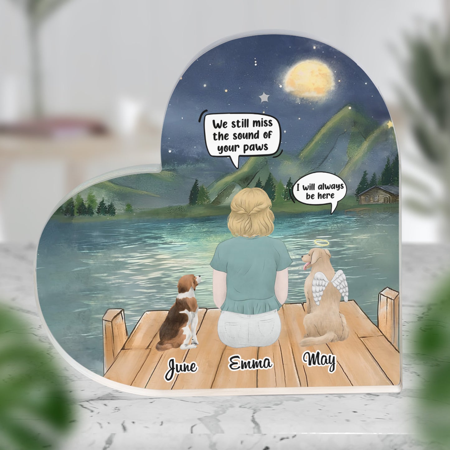 PSA22 I Still Talk About You Memorial Memorial Dog Lovers - Personalized Custom Acrylic Plaque Heart Shaped