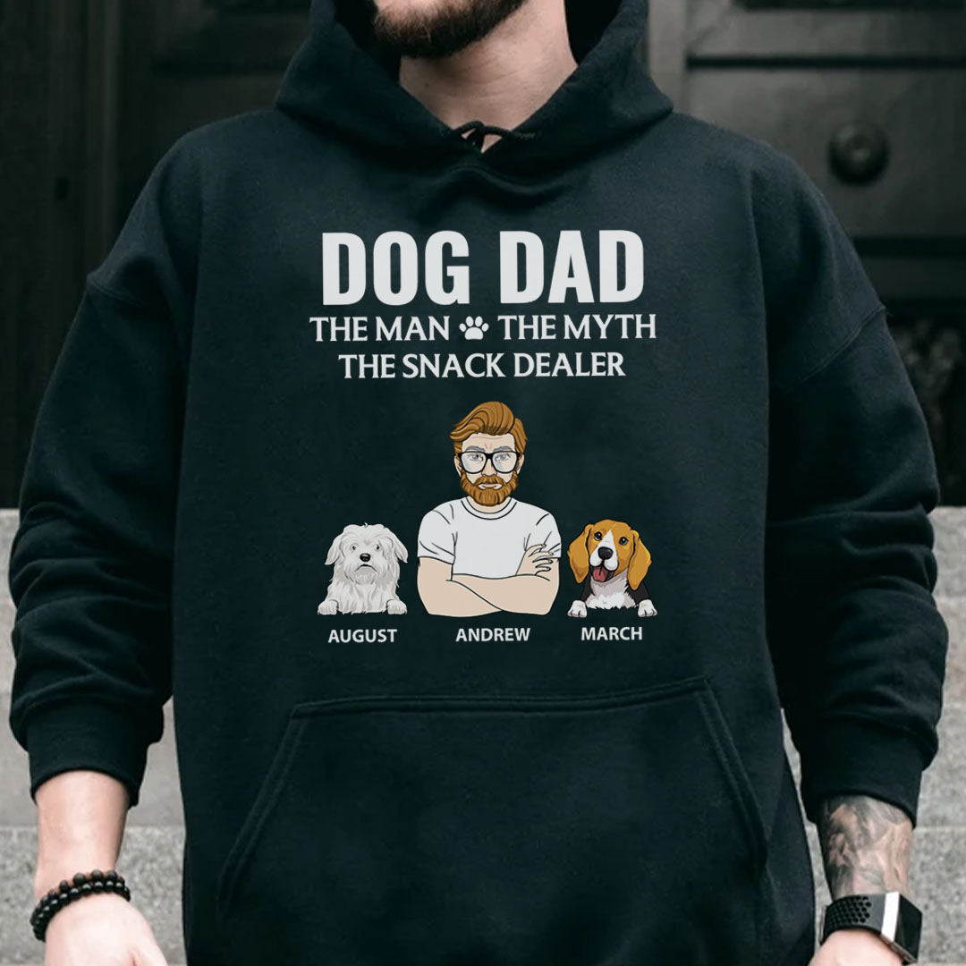 PST63 Dog Dad The Man The Myth The Snack Dealer Dog Lover - Personalized Custom T-shirt