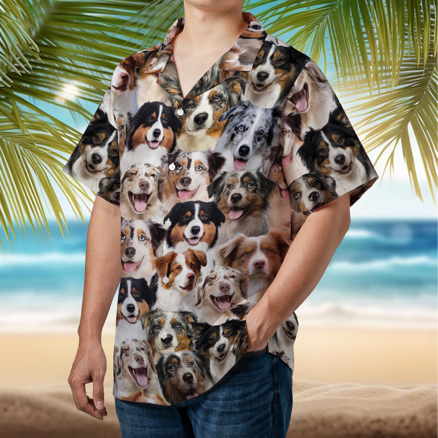 PSAH35 Australian Shepherds Hawaiian Shirt