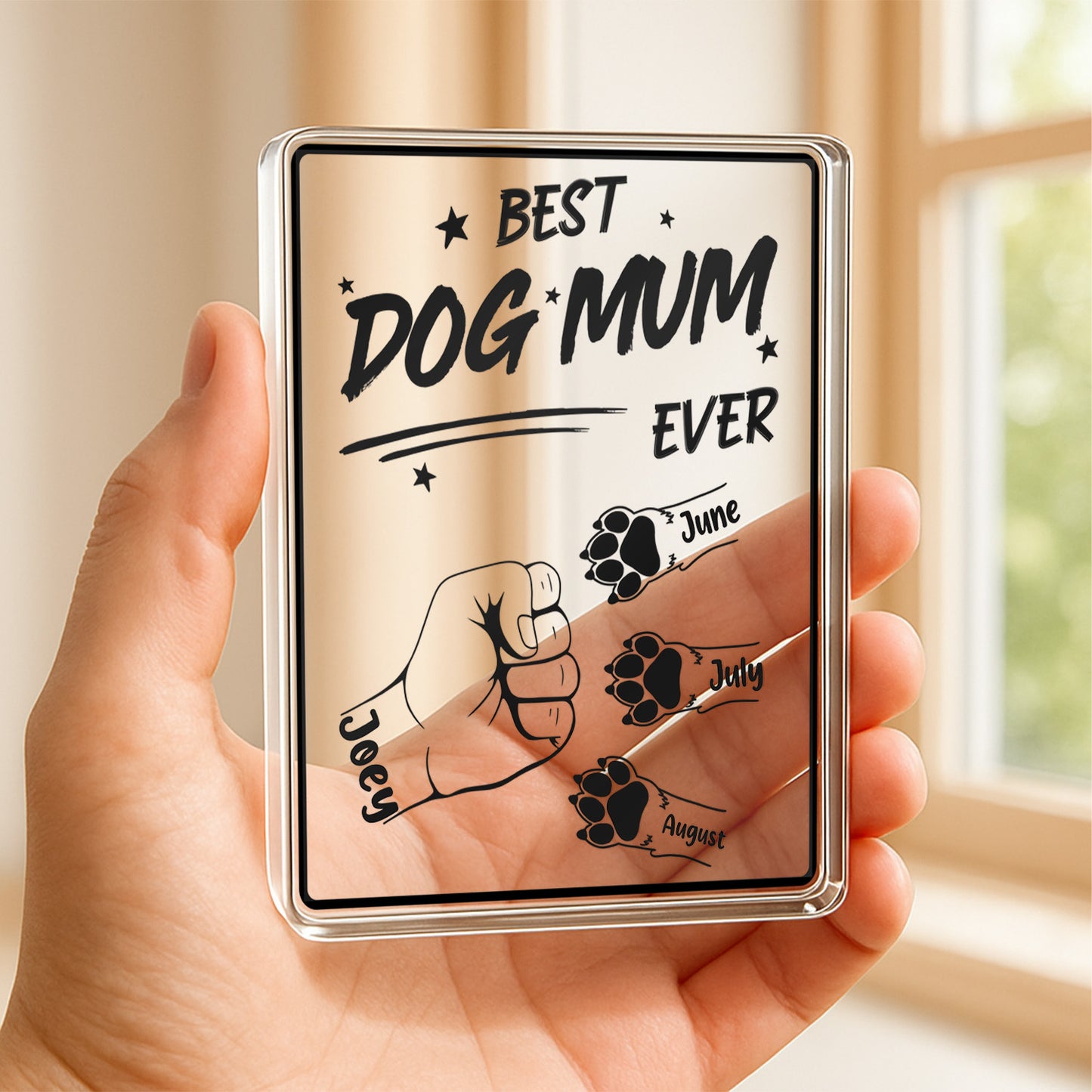 PSA09 Best Dog Dad/Mom Ever Fist Bump-Personalized Custom Acrylic Plaque