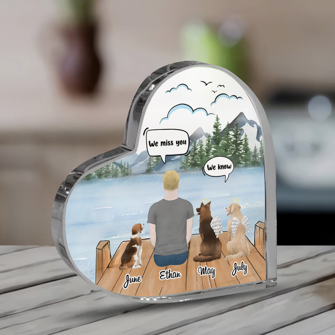 PSA22 I Still Talk About You Memorial Memorial Dog Lovers - Personalized Custom Acrylic Plaque Heart Shaped