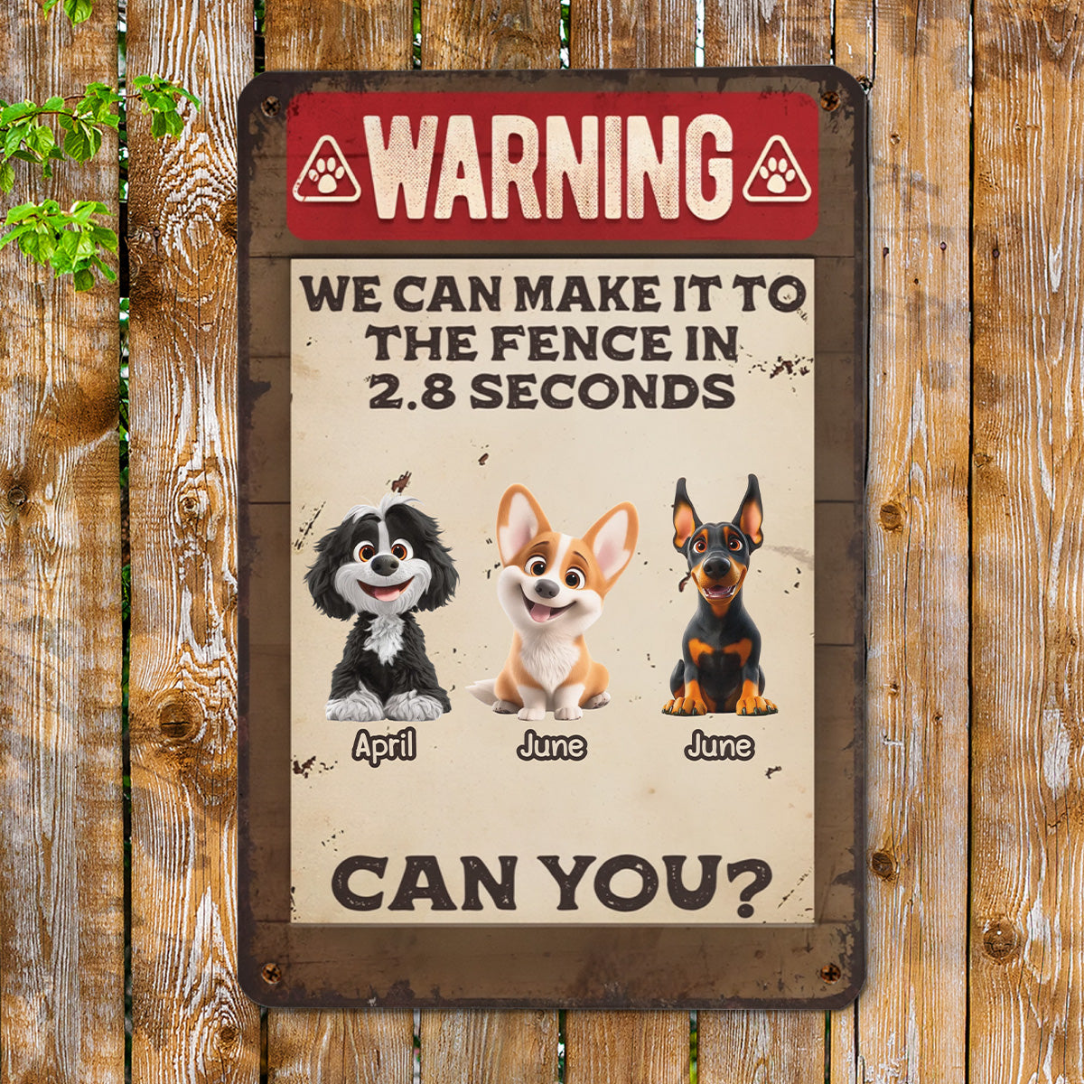 PSMT04 Warning I Can Make It To The Fence In 2.8s Seconds Can You-Personalized Custom Metal Sign