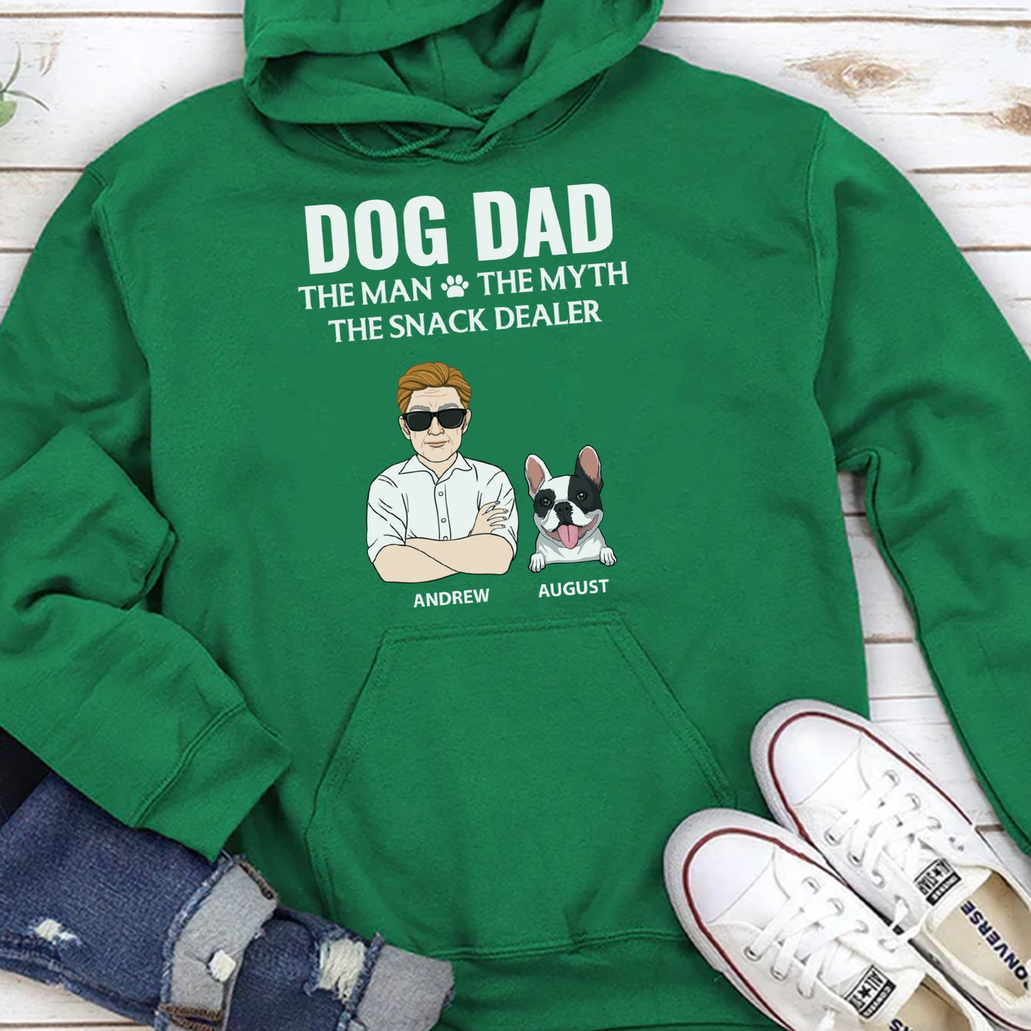 PST63 Dog Dad The Man The Myth The Snack Dealer Dog Lover - Personalized Custom T-shirt