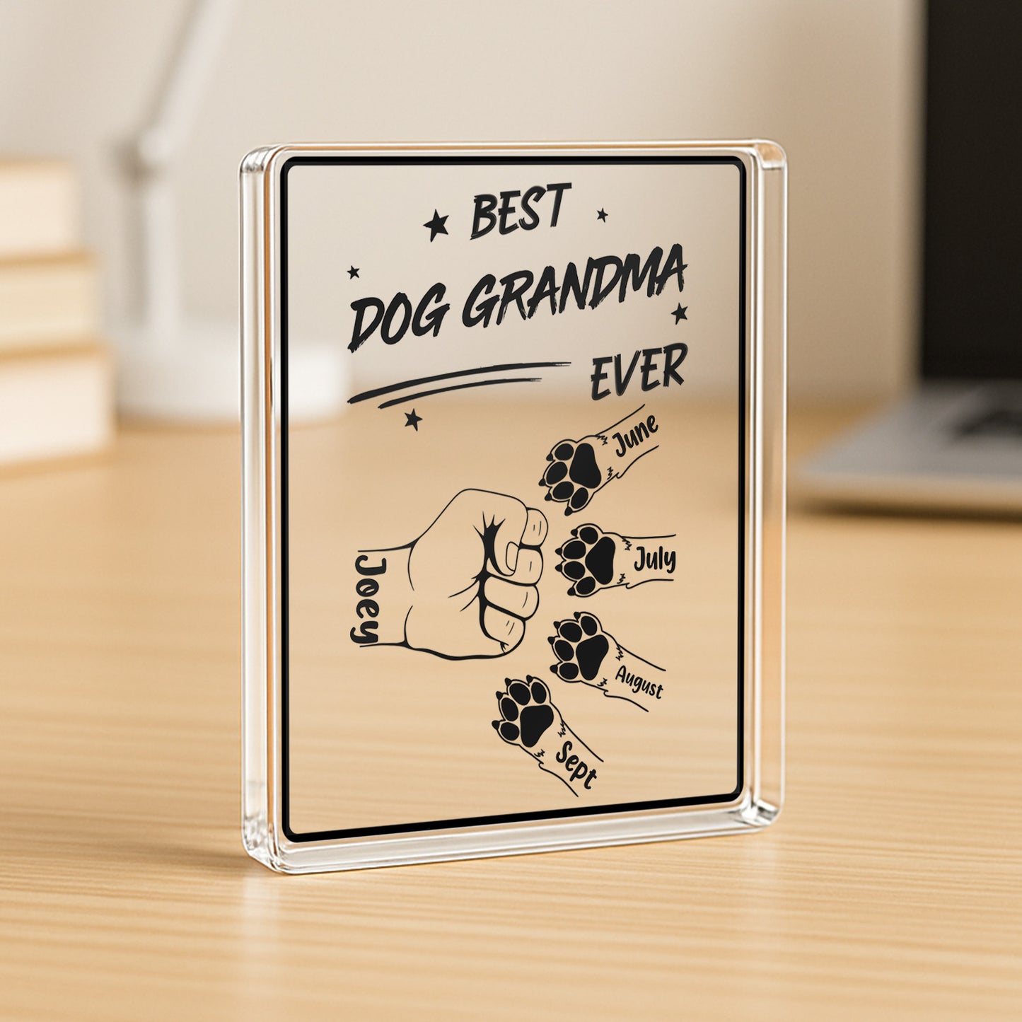 PSA09 Best Dog Dad/Mom Ever Fist Bump-Personalized Custom Acrylic Plaque