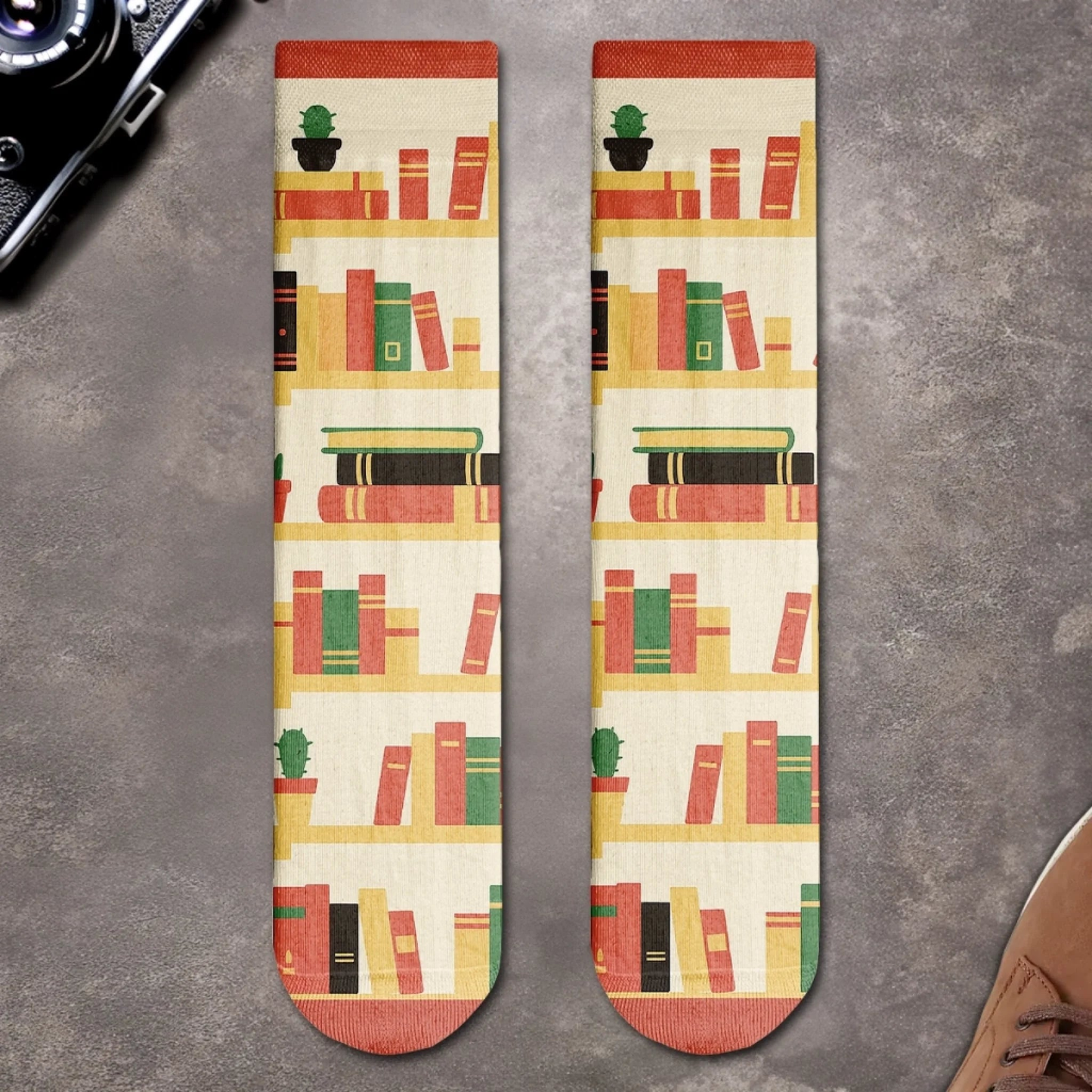 PSSO05 So Many Books So Little Time Books Lover Bookworms-Personalized Custom Crew Socks