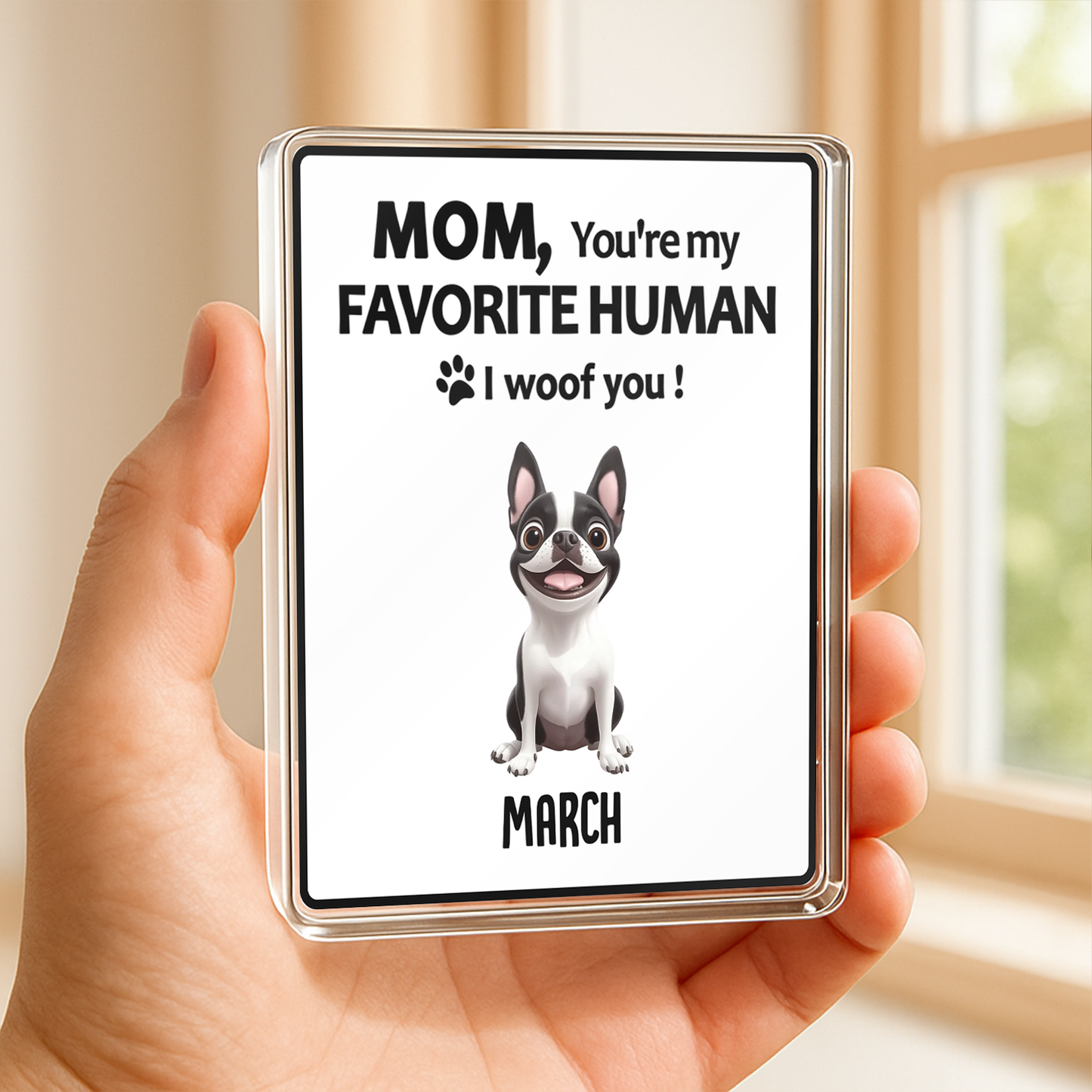 PSA07 Dad Mom You're My Favorite Human I Woof You-Personalized Custom Acrylic Plaque