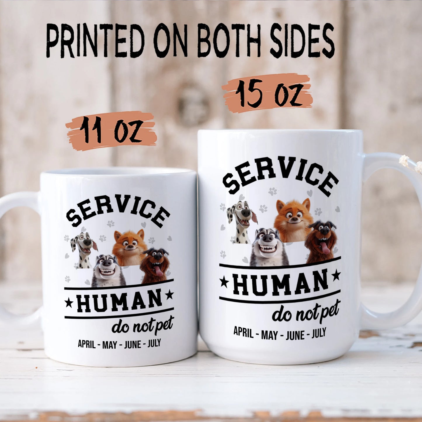 PST61 Service Human Do not Pet Dog Lover - Personalized Custom Mug