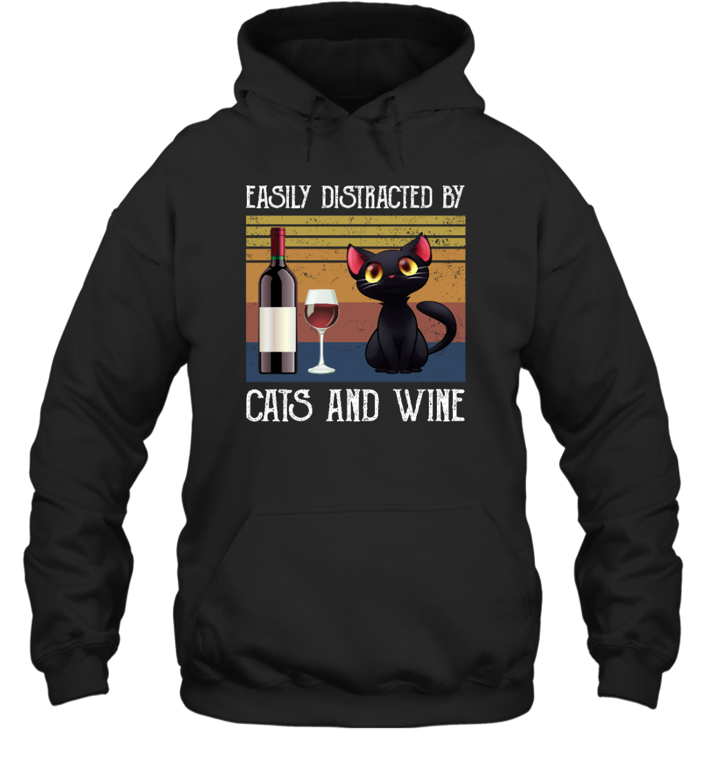 ETT262a Easily Distracted By Cats And Wine