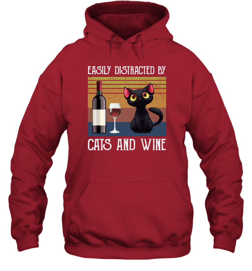 ETT262a Easily Distracted By Cats And Wine