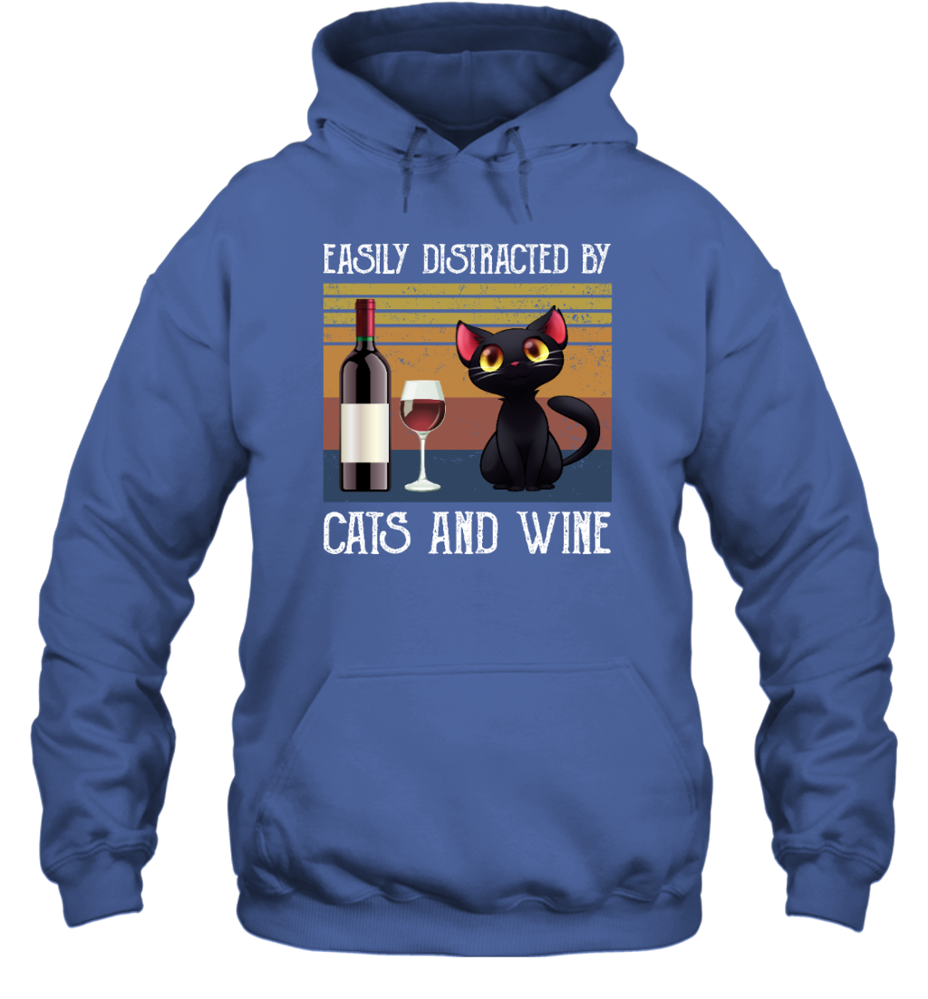 ETT262a Easily Distracted By Cats And Wine