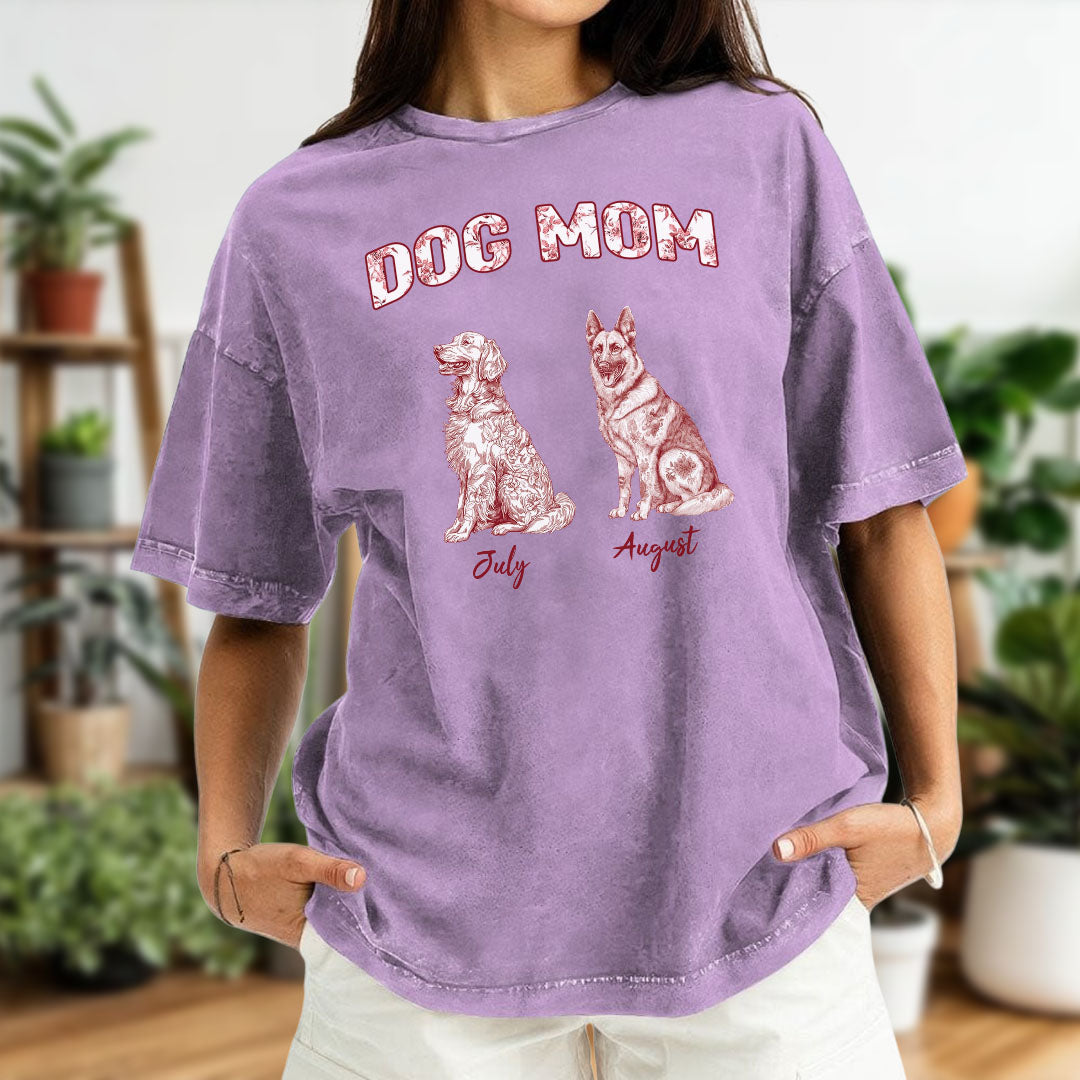 PST57 Toile De Jouy French Dog Lover - Personalized Custom Washed T-shirt