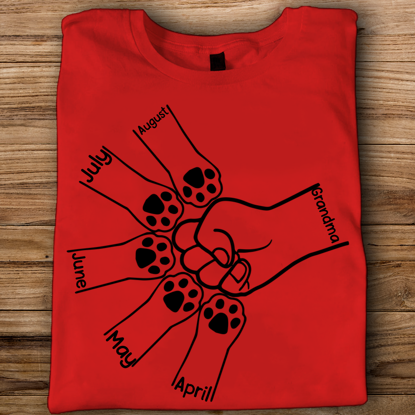 ETT3051 Paws And Human Fist Bump-Personalized Custom T-shirt