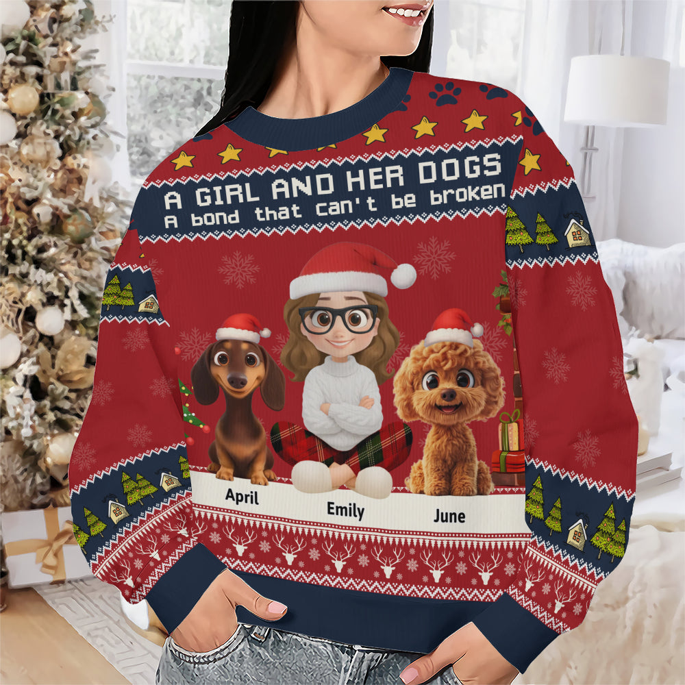 PSTS01 A Girl And Her Dog A Bond That Can't Be Broken - Personalized Custom Sweater