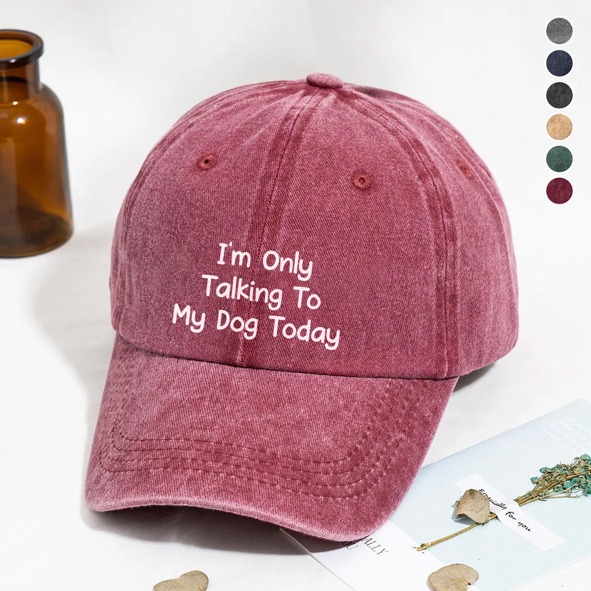 PSC06 I'm Only Talking To My Dog Today - Wash Denim Cap