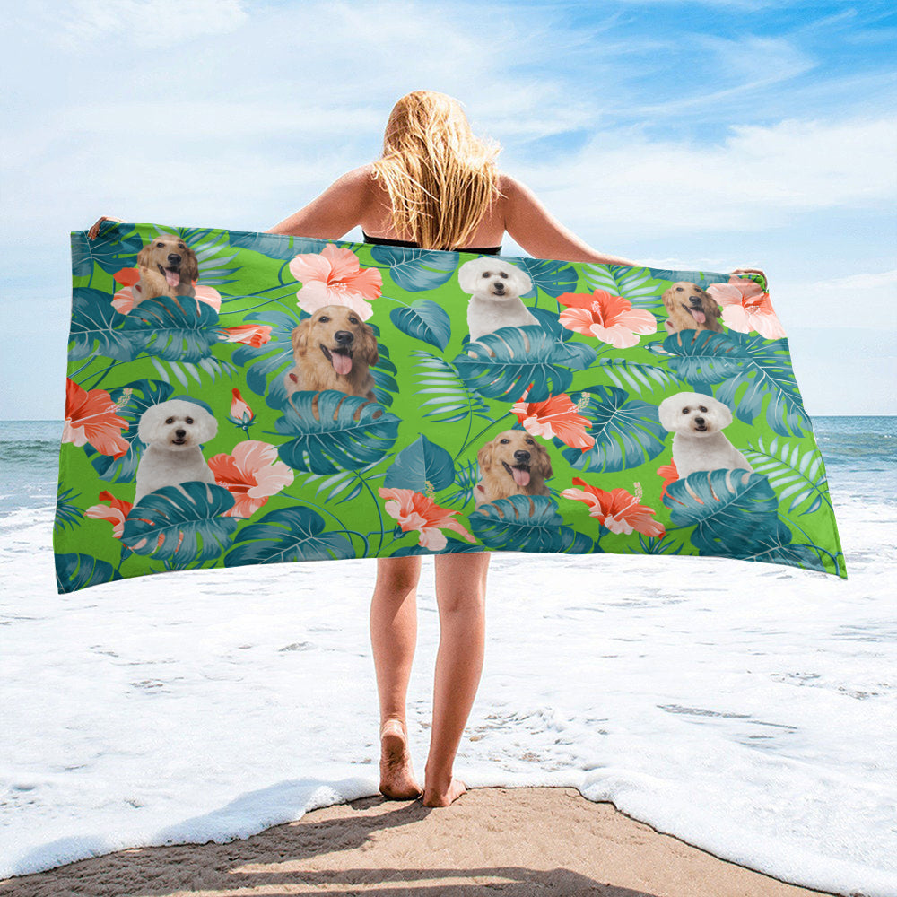 PST229 Photo Upload Pet's Lover - Personalized Beach Towel