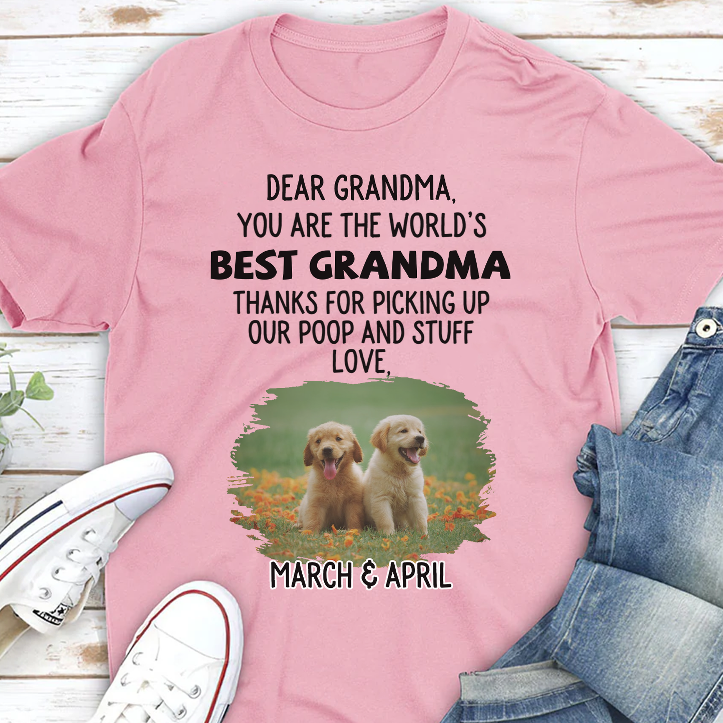 ETT2680a You Are The World's Best Dog Mum/Dad Thanks For Picking Up My Poop And Stuff Love-Personalized Custom T-shirt