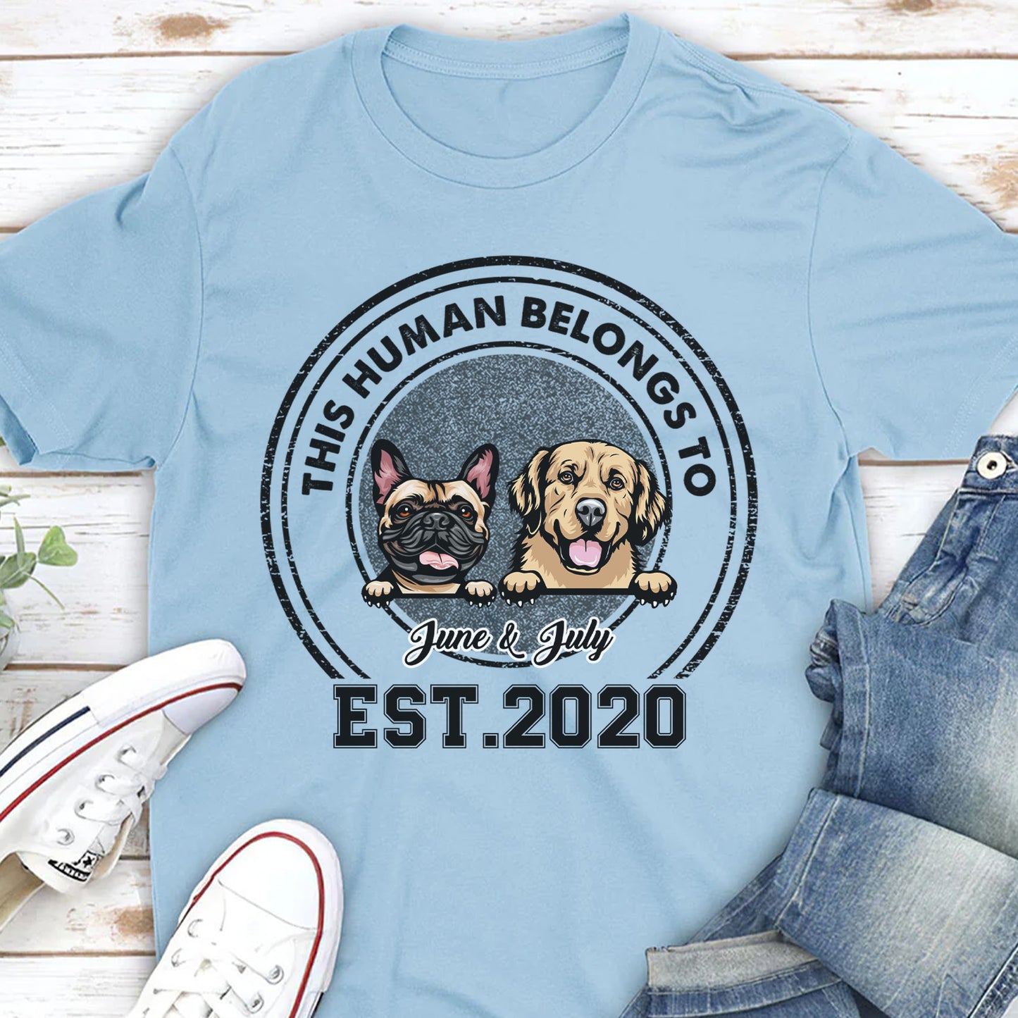 PST55 This Human Belongs To Dog Lovers-Personalized Custom