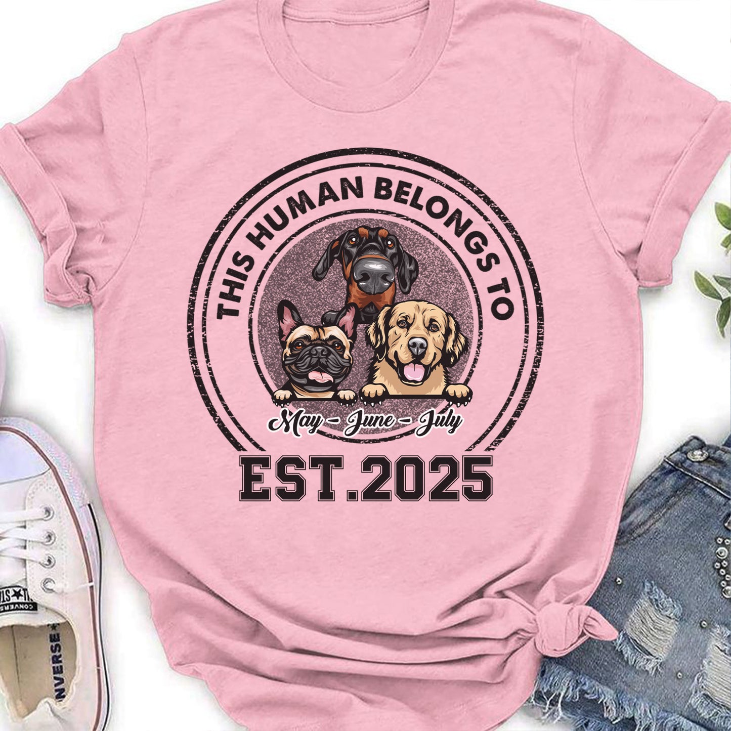 PST55 This Human Belongs To Dog Lovers-Personalized Custom