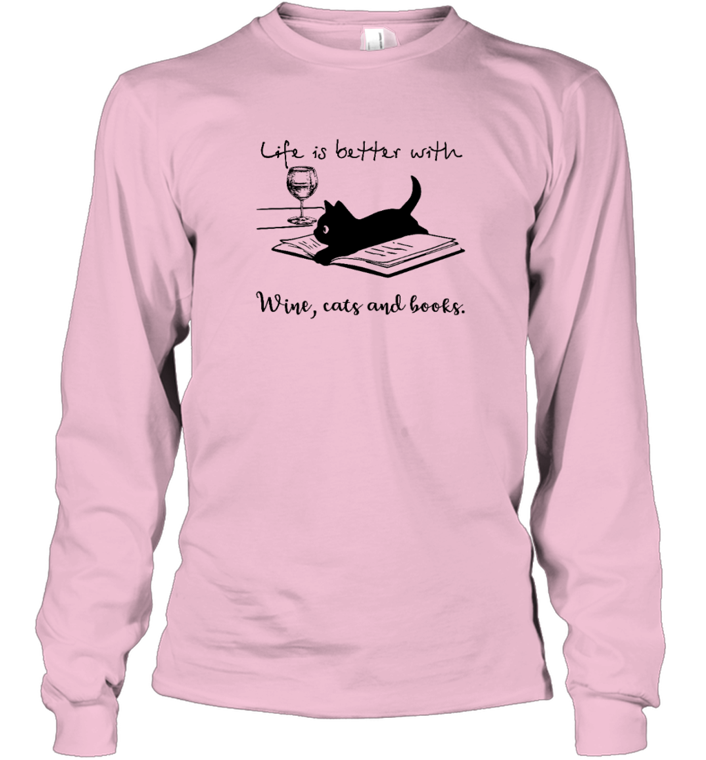 Miah869_wine Life Is Better With Wine, Cats And Books