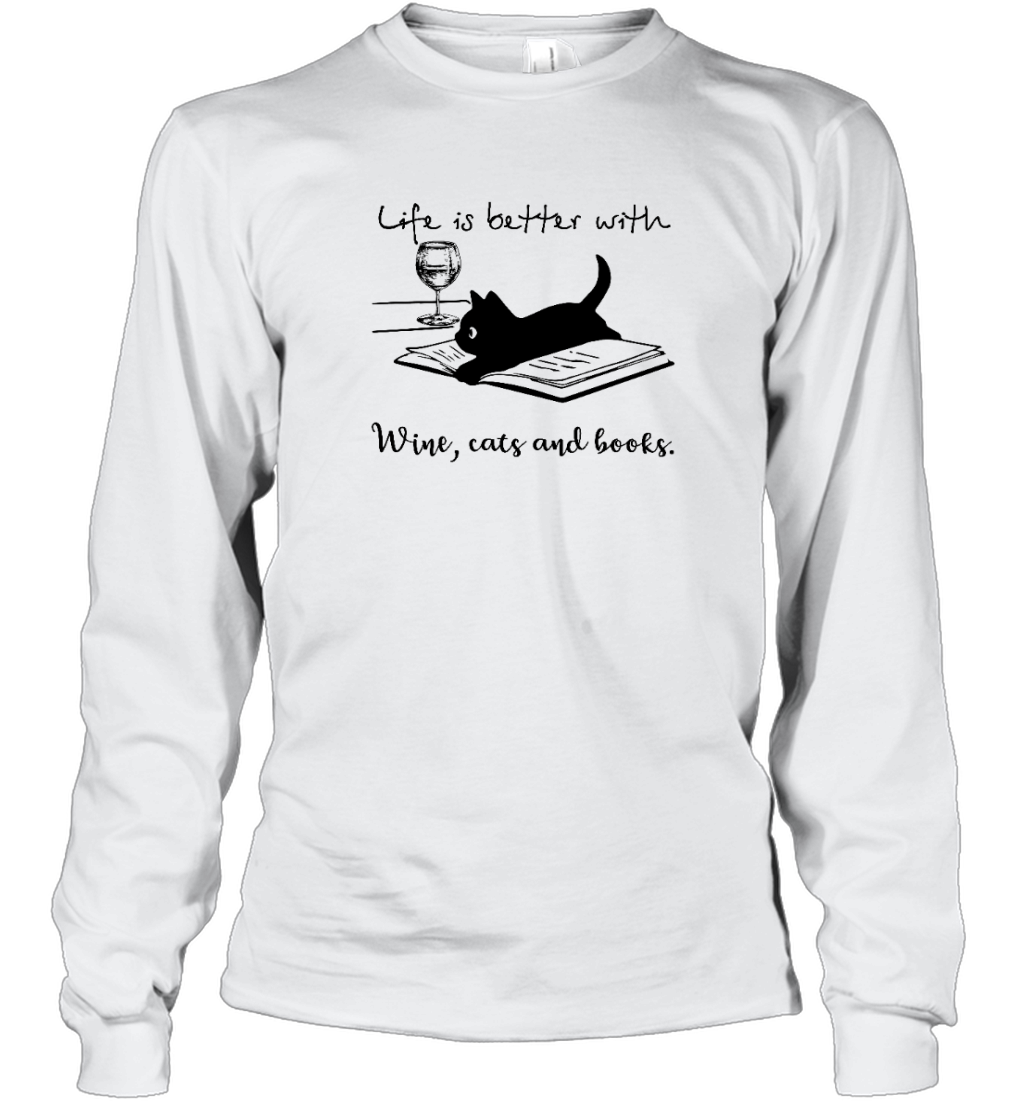 Miah869_wine Life Is Better With Wine, Cats And Books