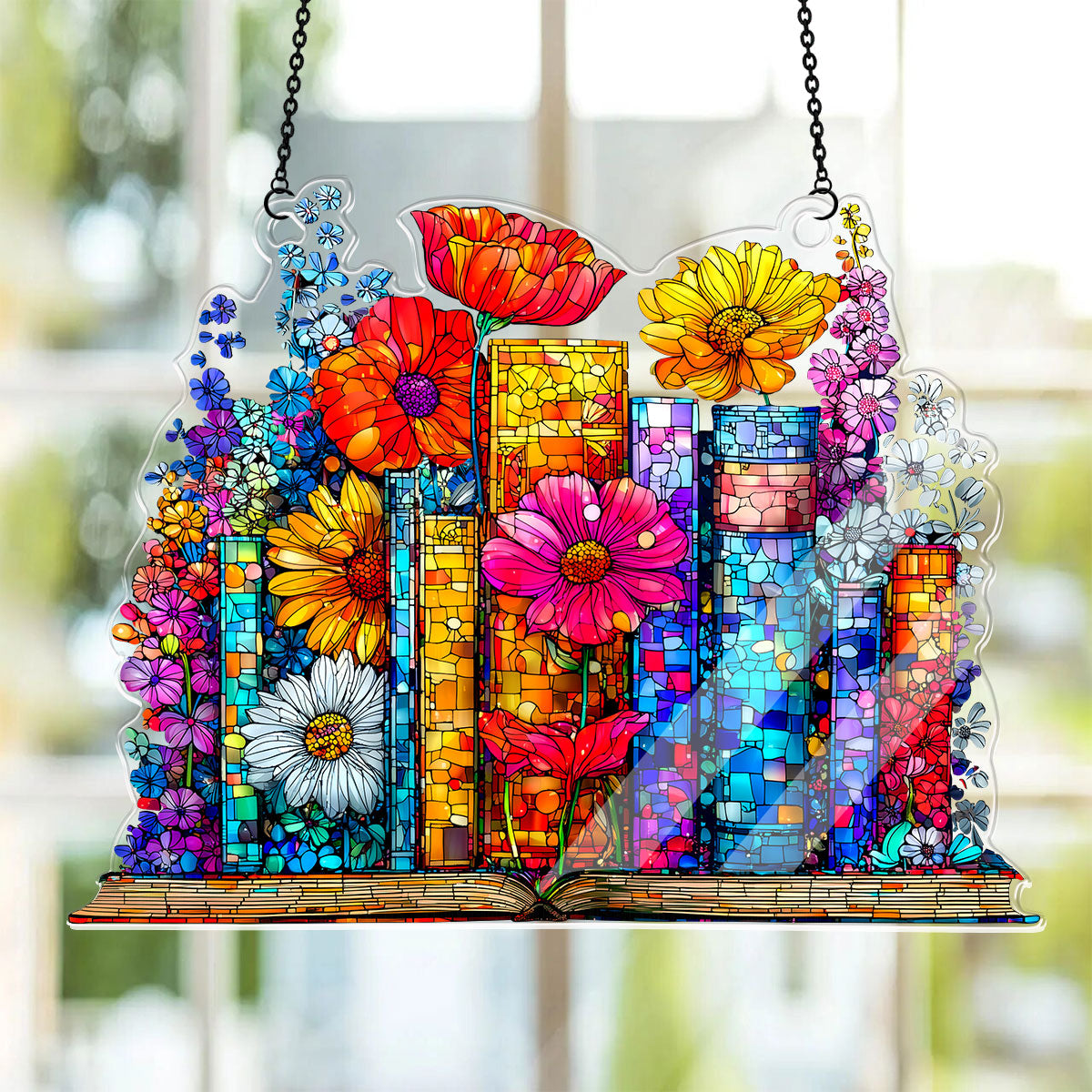 PSSW10 Floral Chapters Window Hanging Suncatcher Ornament