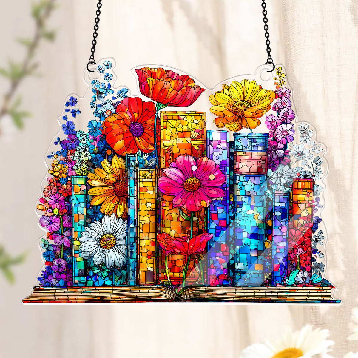 PSSW10 Floral Chapters Window Hanging Suncatcher Ornament