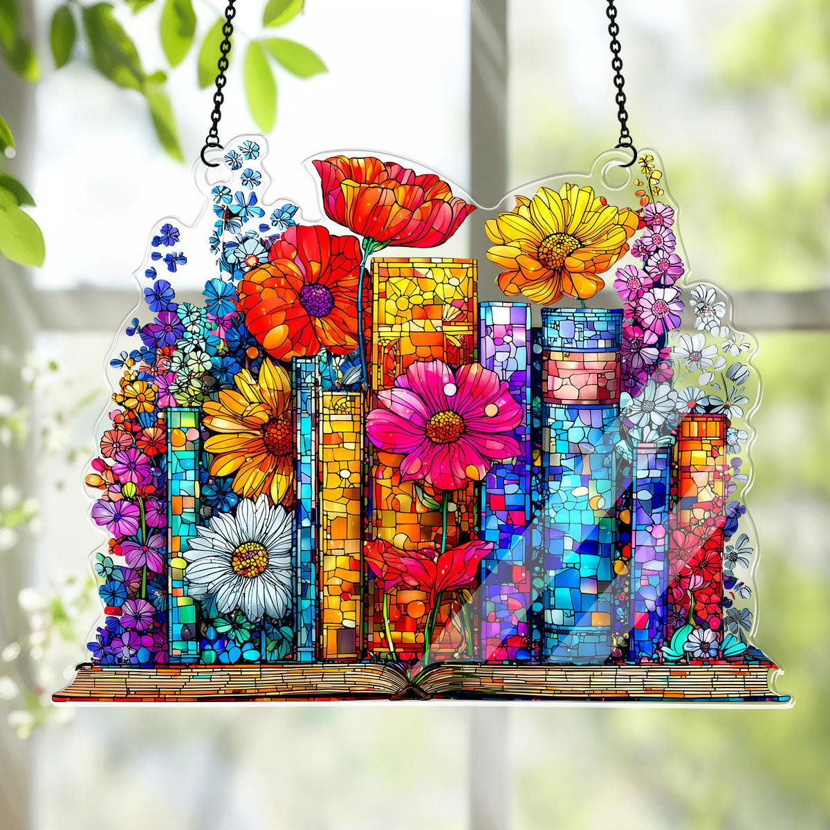 PSSW10 Floral Chapters Window Hanging Suncatcher Ornament