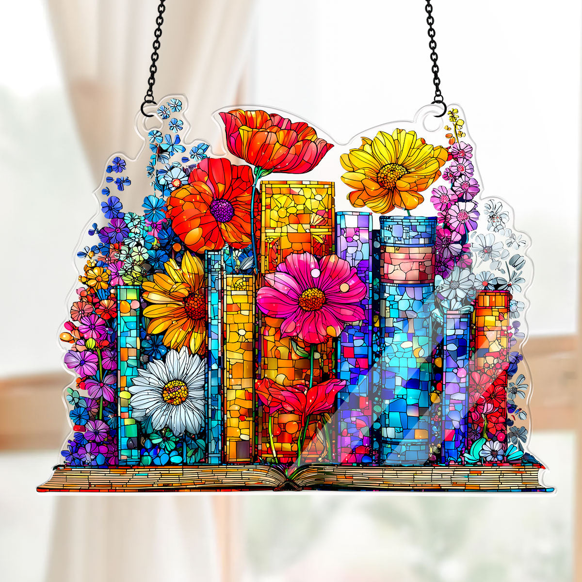 PSSW10 Floral Chapters Window Hanging Suncatcher Ornament