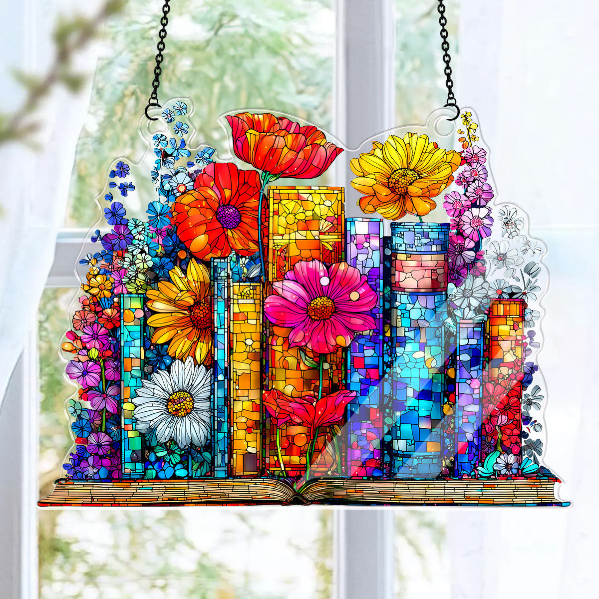 PSSW10 Floral Chapters Window Hanging Suncatcher Ornament