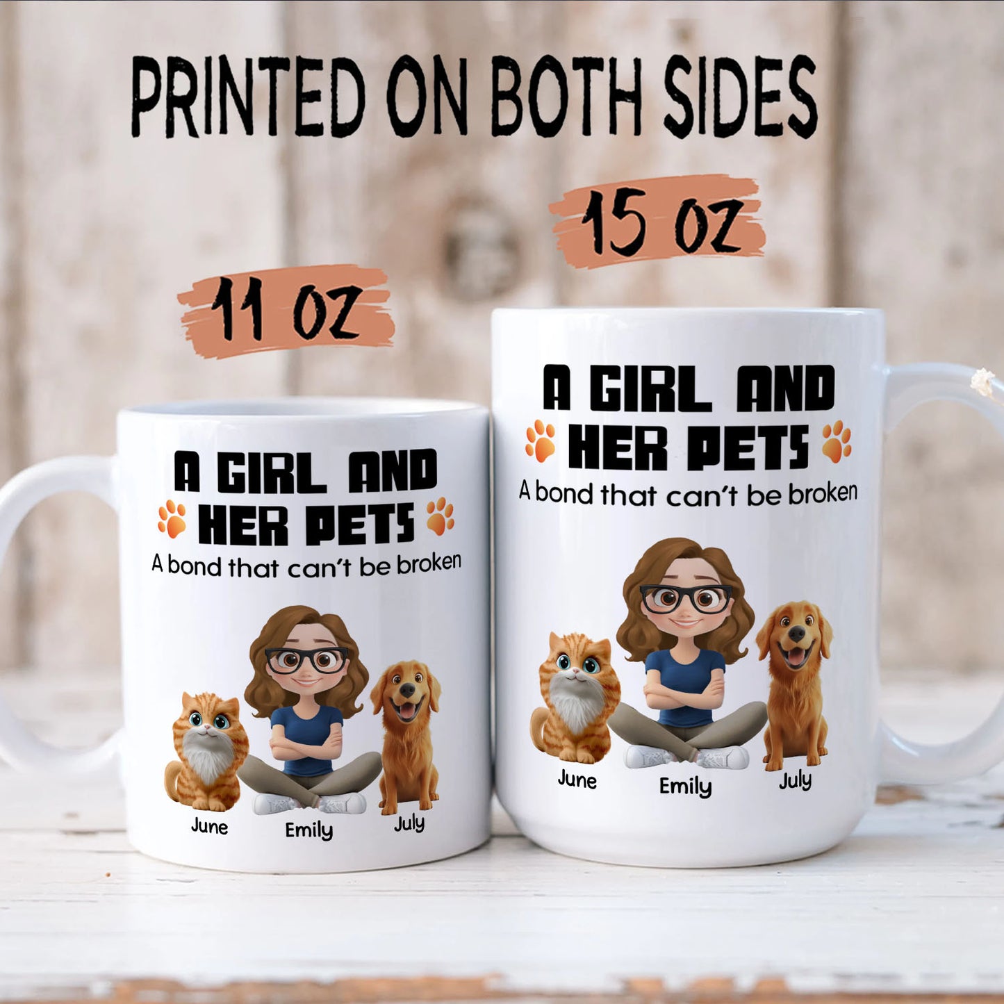 PSTM16 A Woman And Her Pet - White Mug Accent Mug