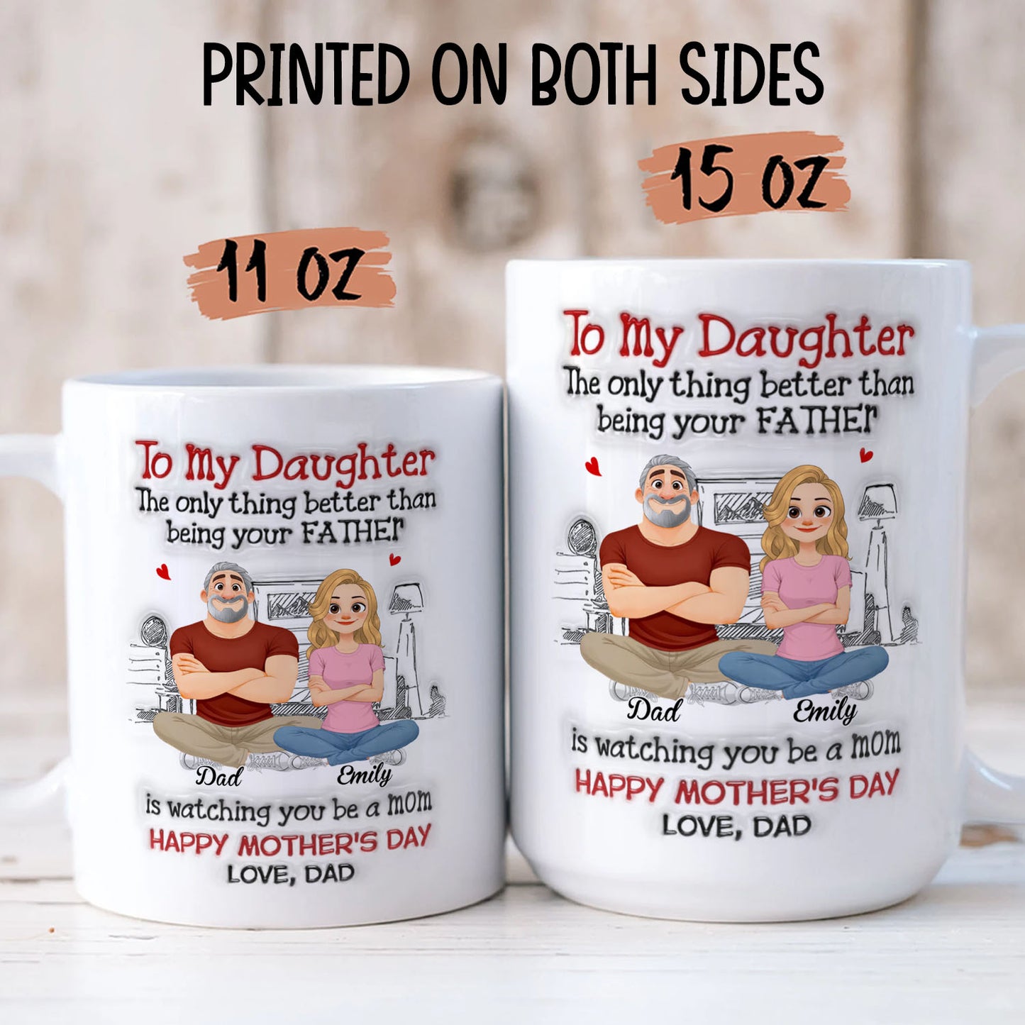 PST160 Watching You Be A Mom Happy Mother's Day - Personalized White Mug Accent Mug