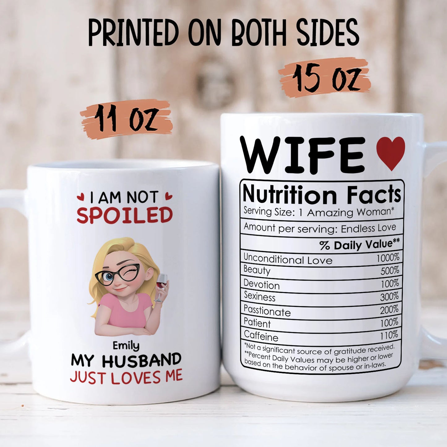 PST152 I'm Not Spoiled My Husband Just Loves Me - Personalized White Mug Accent Mug