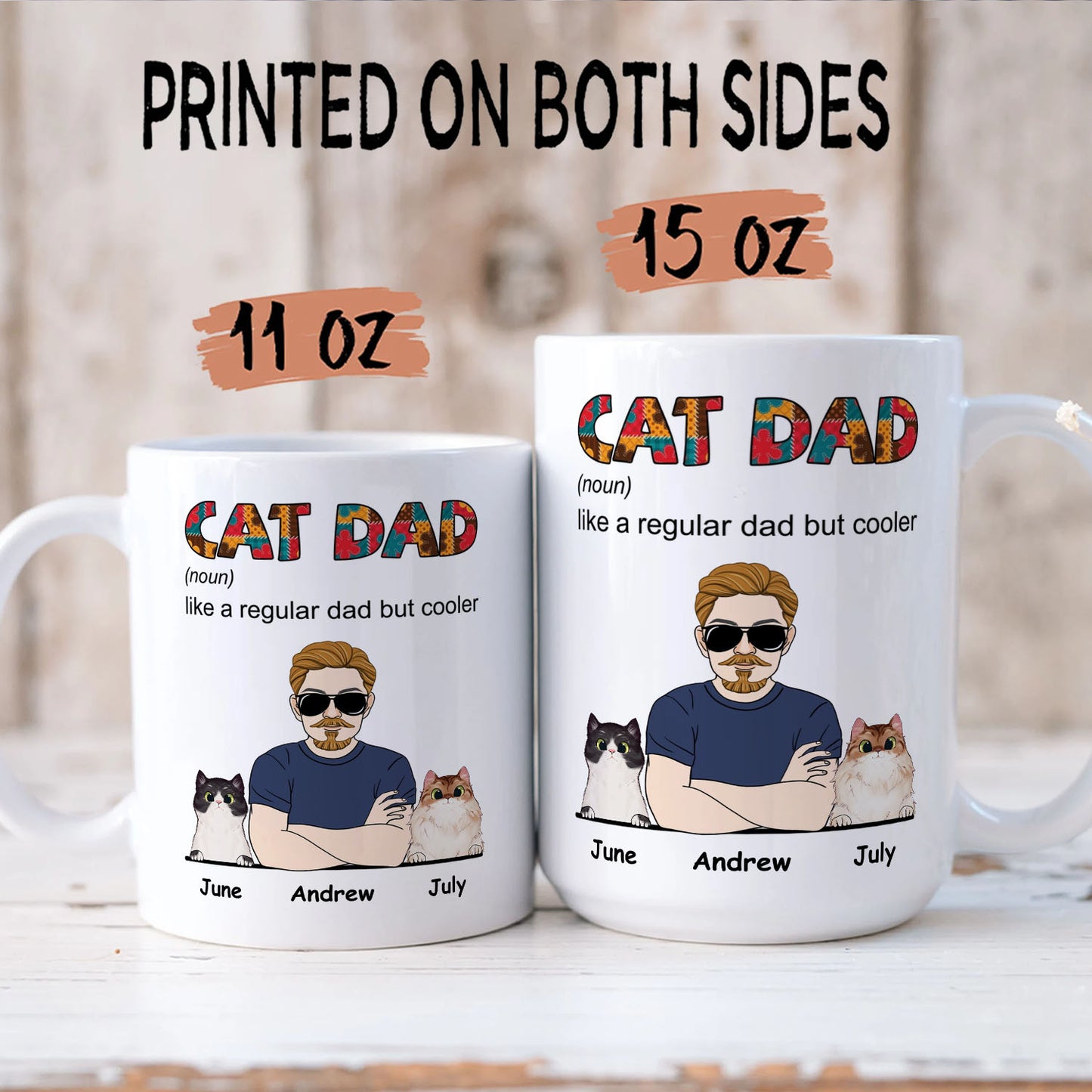 PST111 Cool Cat Dad Definition - White Mug Accent Mug