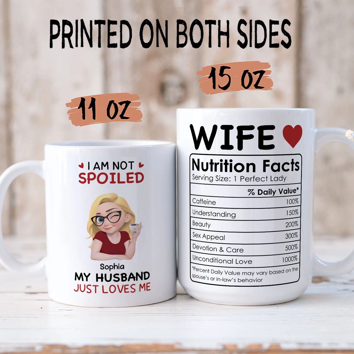 PST153 I'm Not Spoiled My Husband Just Loves Me - Personalized White Mug Accent Mug