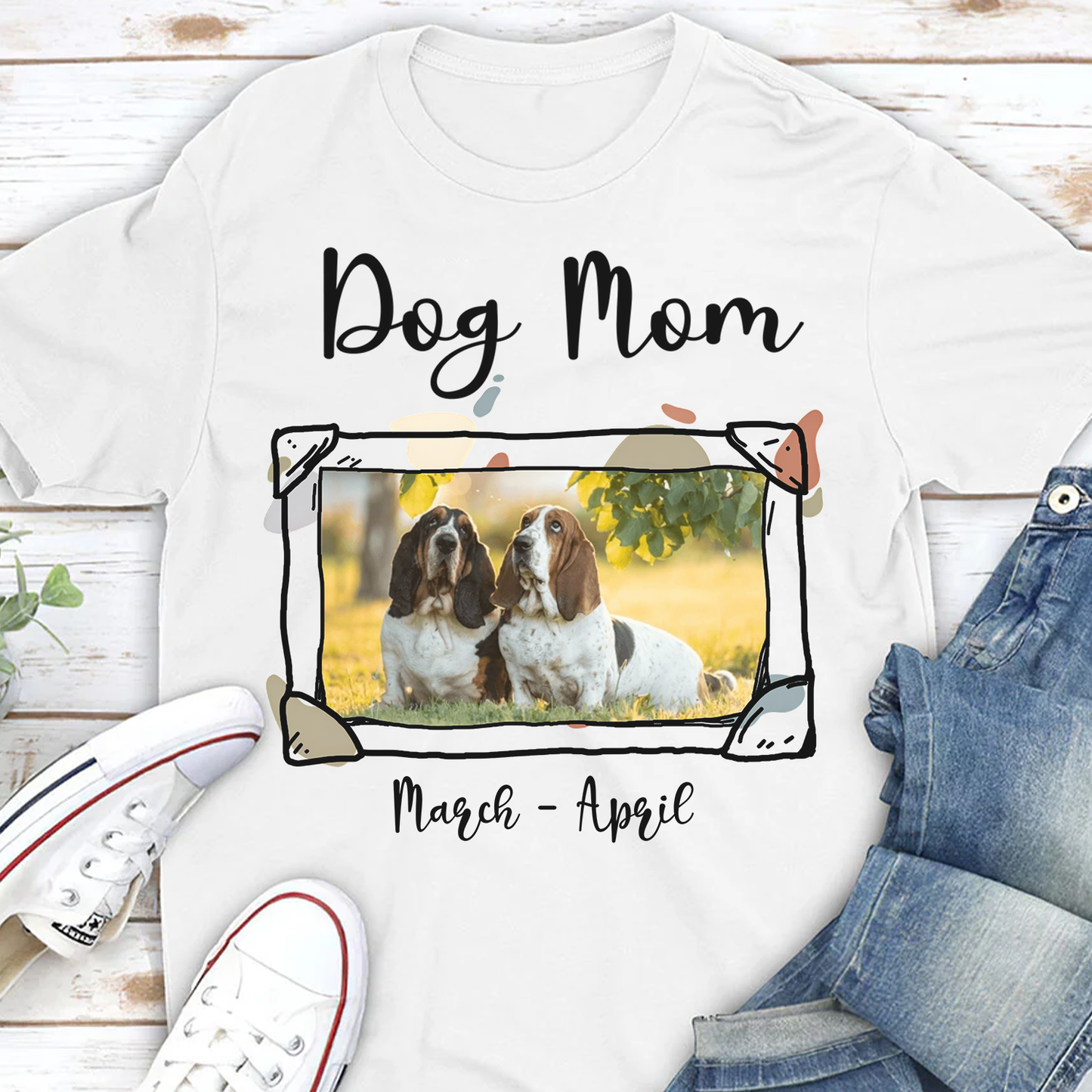 ETT2906 Dog Parents Photo Upload-Personalized Custom T-shirt