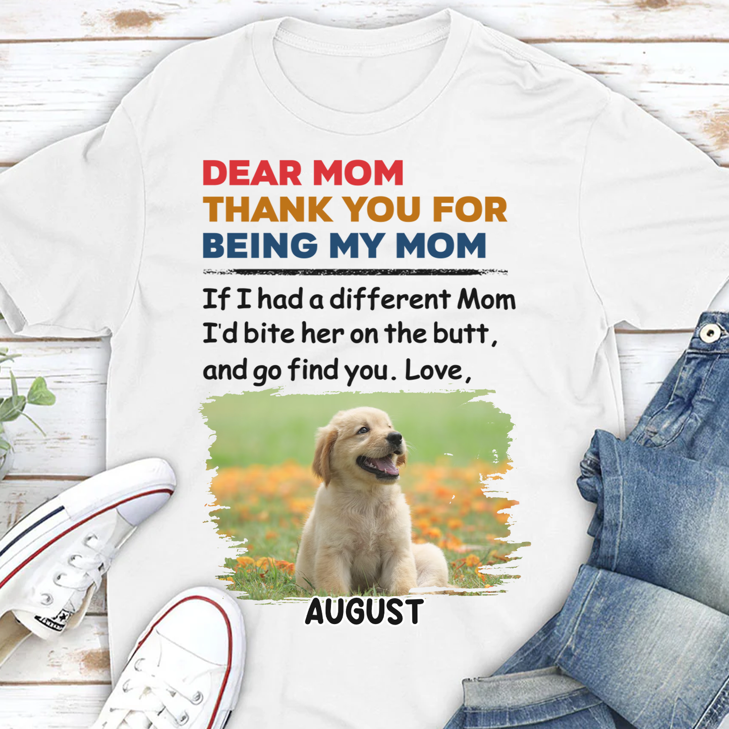 Miah1471 Thank You For Being My Mom Dad-Personalized Custom T-shirt
